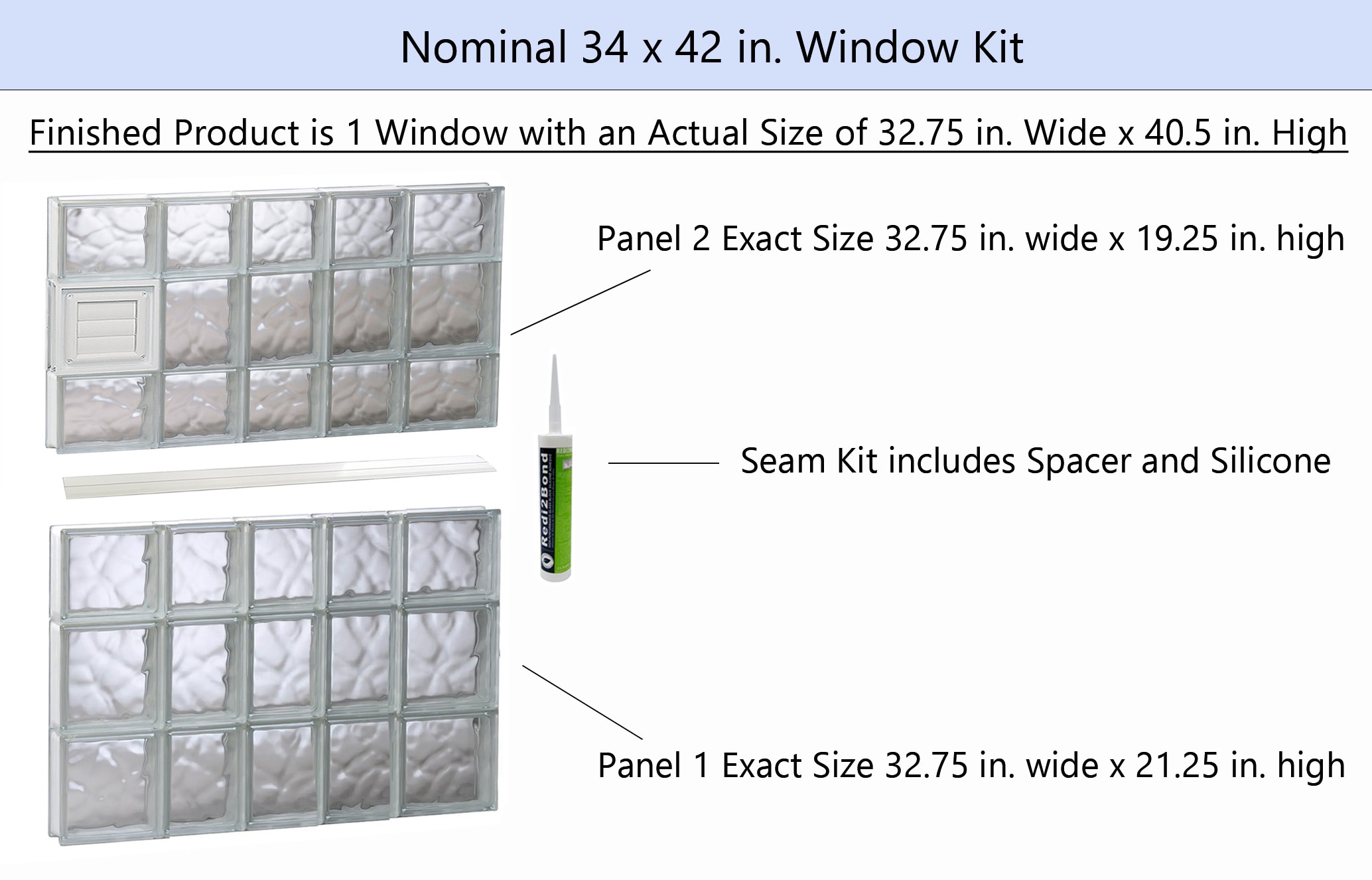 REDI2SET D3442DC Glass-Block-Windows - View #2