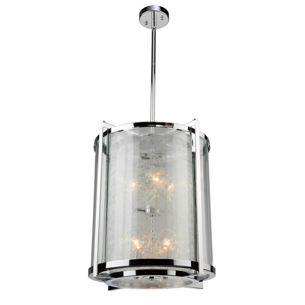 ARTCRAFT AC10802CH Crackled Ice 8-Light Polished Chrome Transitional Dry rated Chandelier