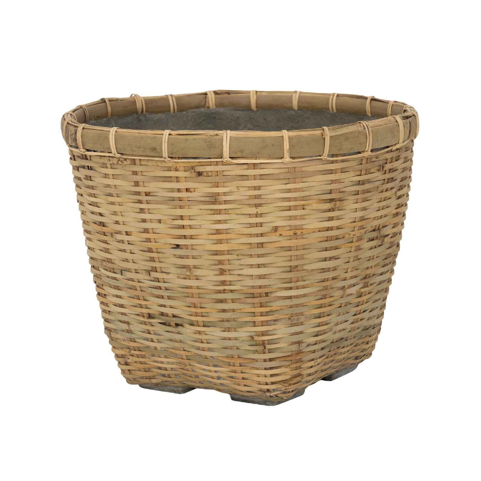 Pottery Pots T4010-33-BB Round 12.8-in W Large Brown Cement Indoor/Outdoor Planter