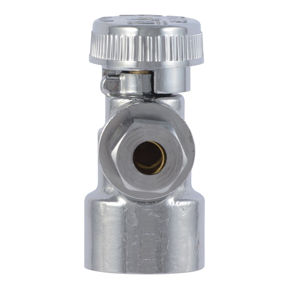 SharkBite 1/2-in Fip x 1/4-in Od Compression Brass Quarter Turn Stop Angle  Valve in the Shut-Off Valves department at