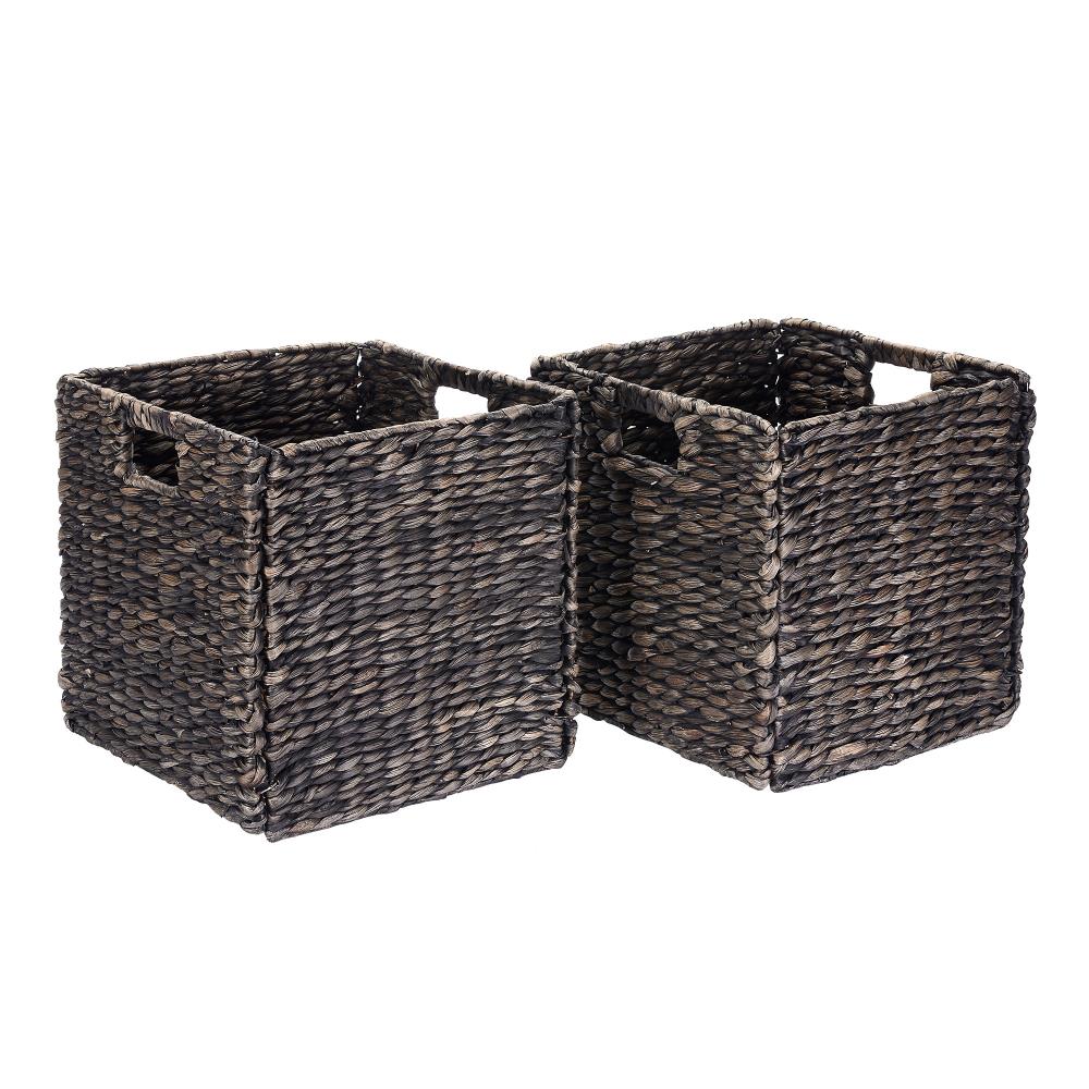 Hastings Home 2-Pack Hastings Home Baskets 12-in W x 8-in H x 16-in D Brown  Wicker Basket in the Storage Bins & Baskets department at