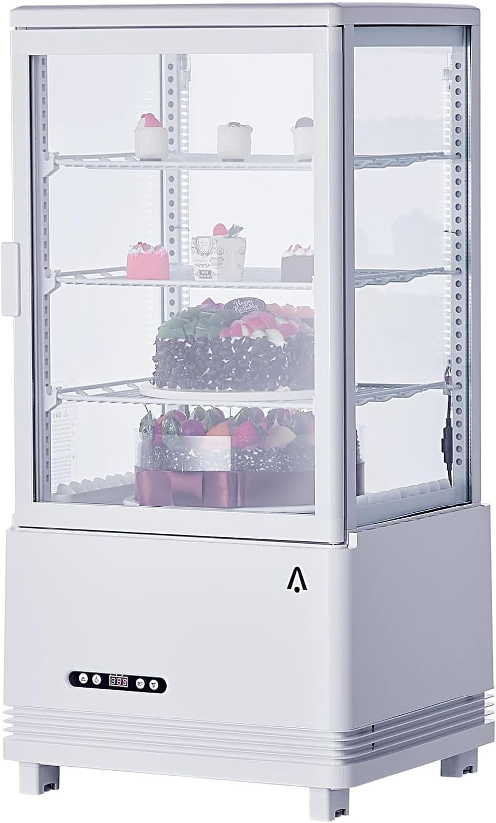 GAOMON ABS and Double Tempered Glass Countertop 1-Door Refrigerated Display Case 68L with Glass Defrost for Bakery Cafe White Sansujyuku sansujyuku.com
