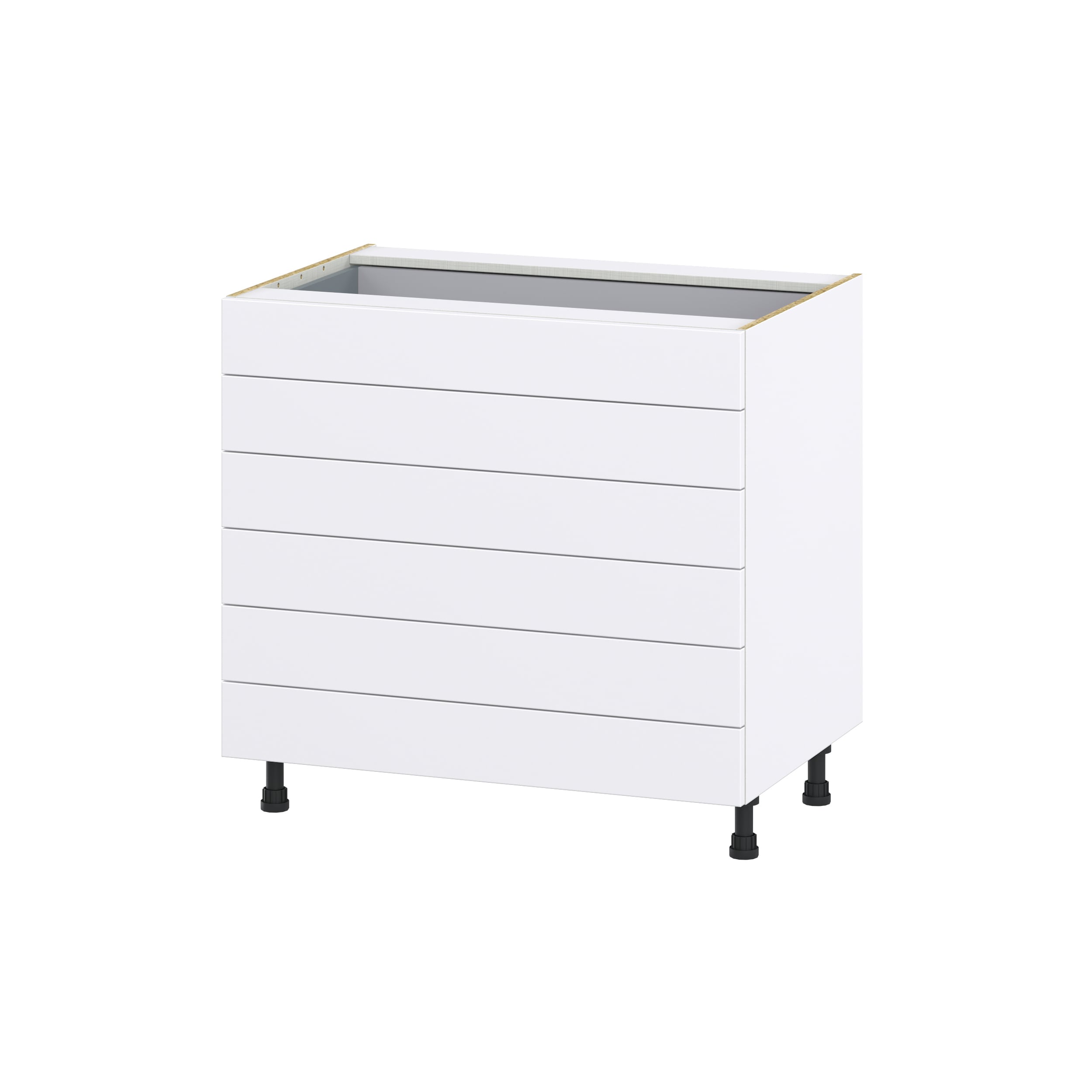 Hugo&Borg DSB6D36-RM Rosemont 36-in W x 34.5-in H x 24-in D Glacier White 6 -Drawers Drawer Base Fully assembled Cabinet Slab)