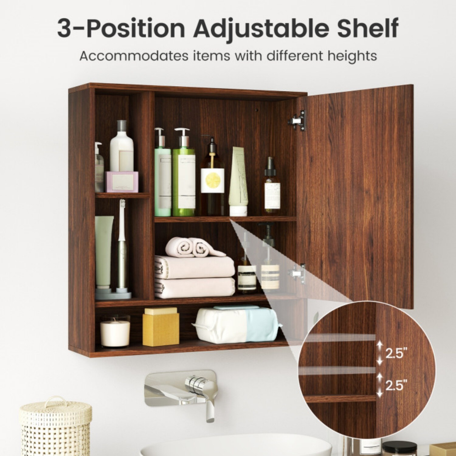 Vanityfus VF-MCO13907WN Bathroom-Wall-Cabinets - View #5