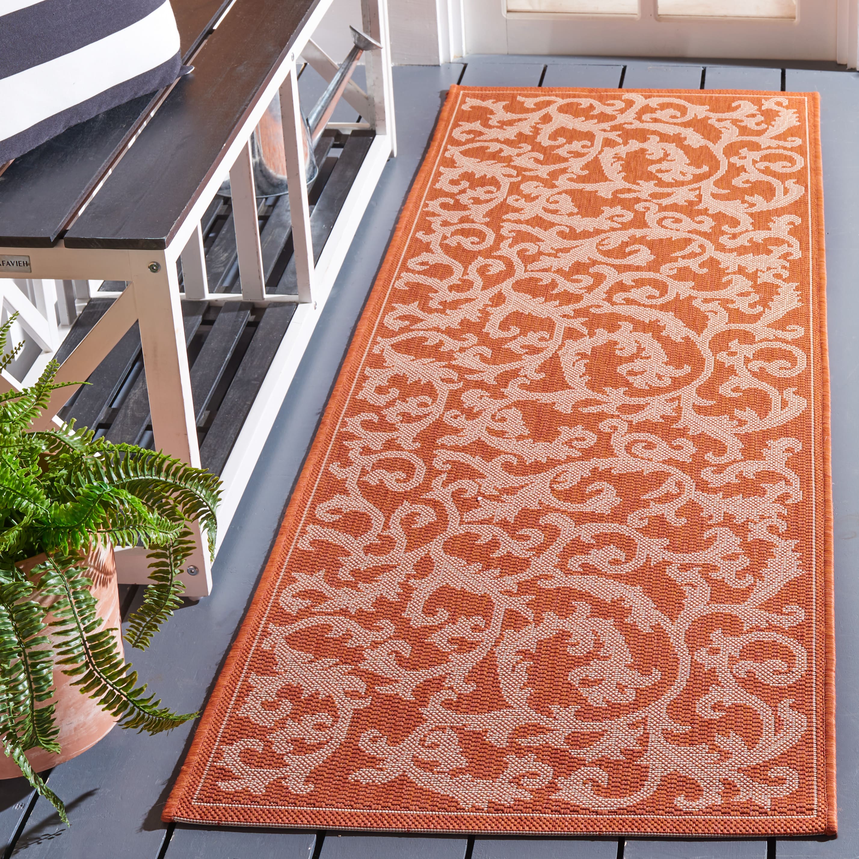 Courtyard 2653 Terracotta / Natural 2in-3ft x 10in Rug
