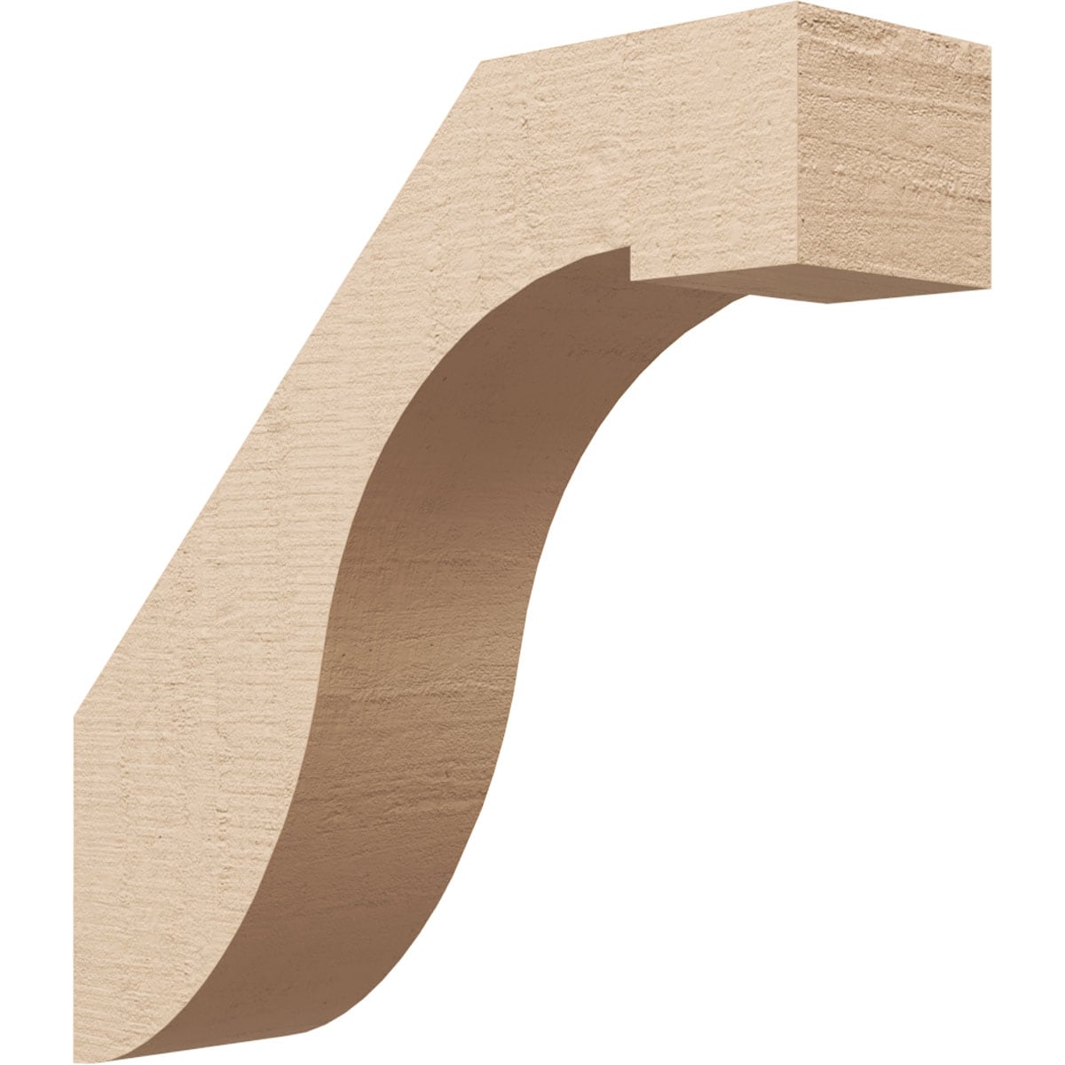 Ekena Millwork BRCUR05X18X18DELRCPR 5-in x 18-in x 18-in Primed Urethane Del Monte Rough Cedar TimberThane Knee Brace