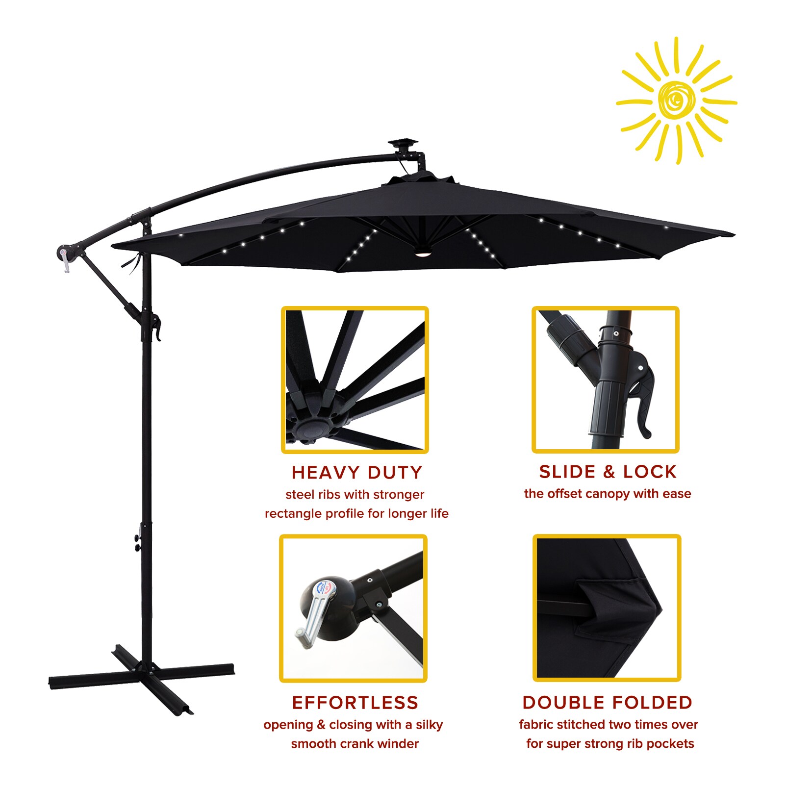 FLAME&SHADE CFSLED10BBLACK Umbrellas-2 - View #2