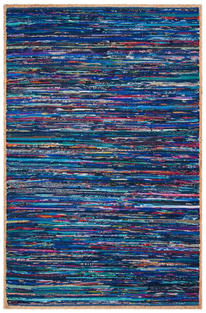 Safavieh MTK960M-5 Montauk Gulea 5 x 8 (ft) Cotton/Jute/Polyester Blue/Natural Rectangular Indoor Abstract Area rug