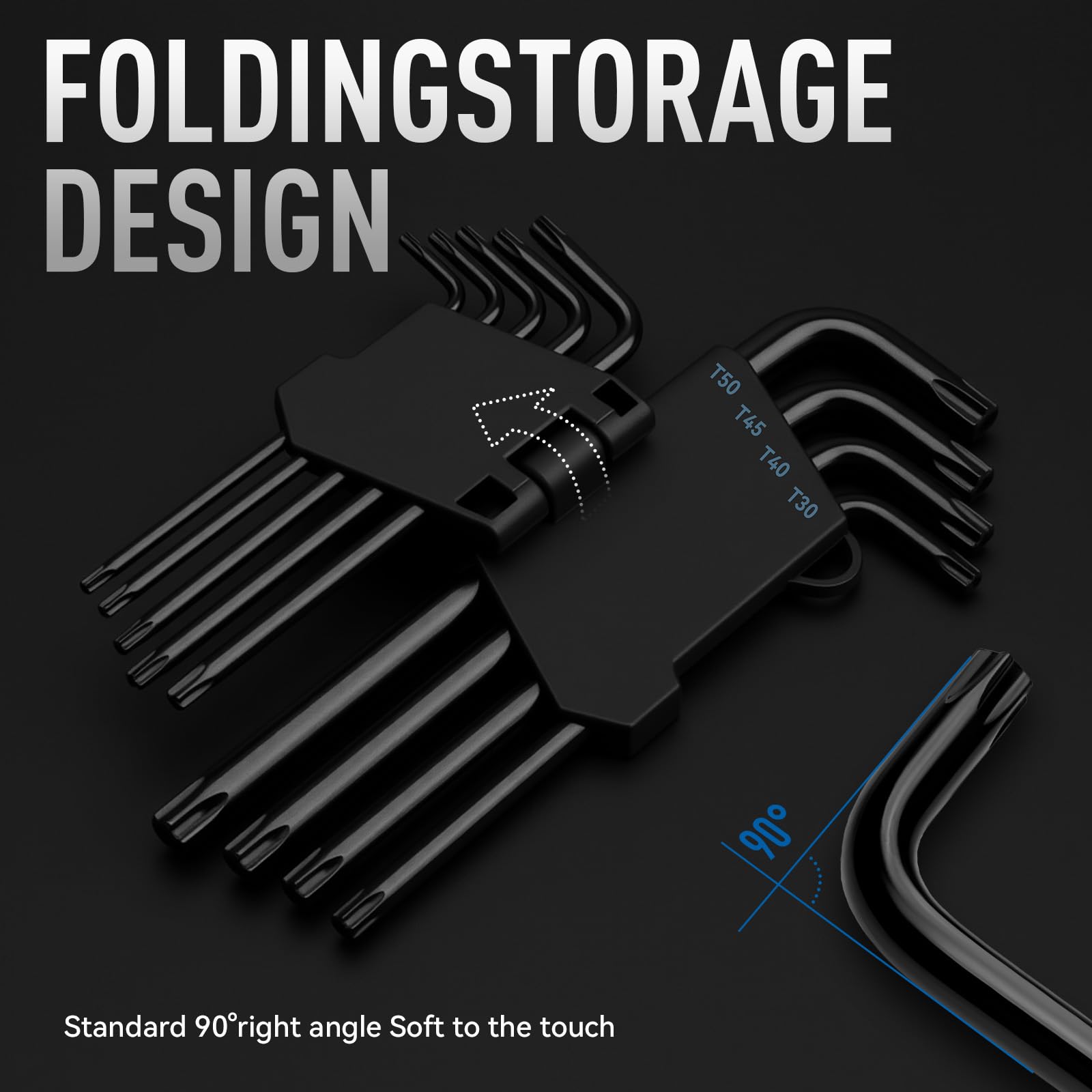 Anqtovp 9 Piece Long Arm Torx Star Allen Wrench Set T10 T15 T20