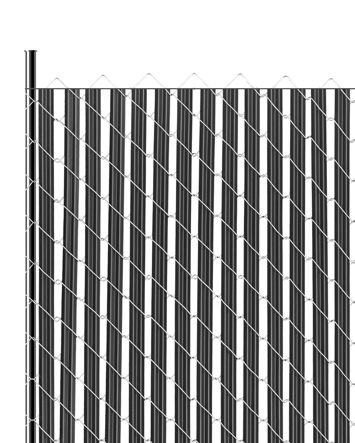 GIVIMO 68.5 in Chain Link Fence Privacy Slats Bottom Locking HDPE Vertical Fence Slats Fit 6 ft H Chain Link Fence 82 pc Set with 44 in Locking Channel for Garden Farm Sports Field Black