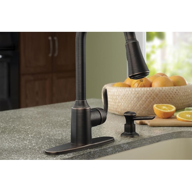 Moen Bayhill Mediterranean Bronze 1-Handle Deck Mount Pull-Down Handle Kitchen Faucet (Deck Plate Included) Moen Bayhill Mediterranean Bronze 1-Handle Deck Mount Pull-Down Handle Kitchen Faucet (Deck Plate Included)