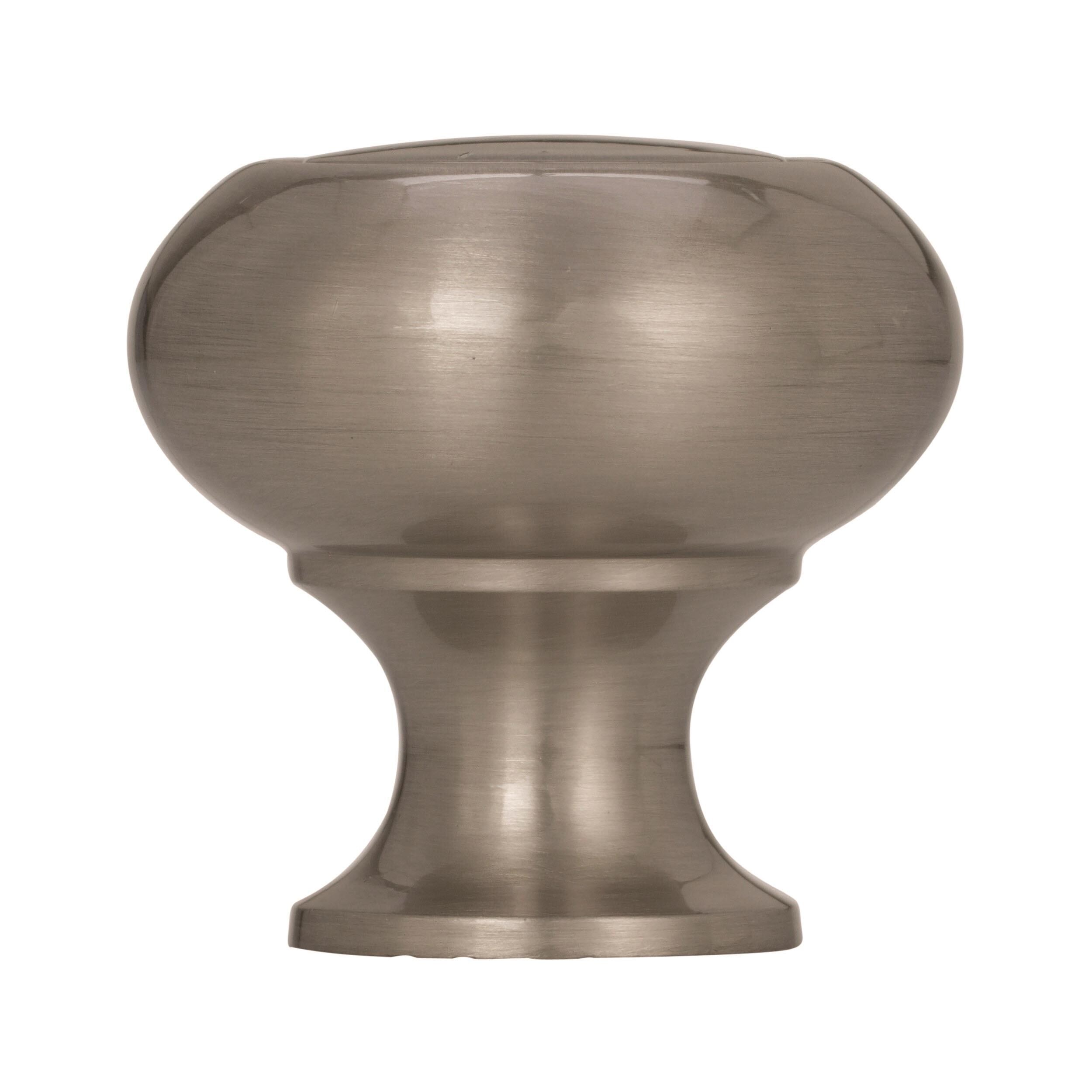 Allison Round Satin Nickel Cabinet Knob with Mounting Hardware