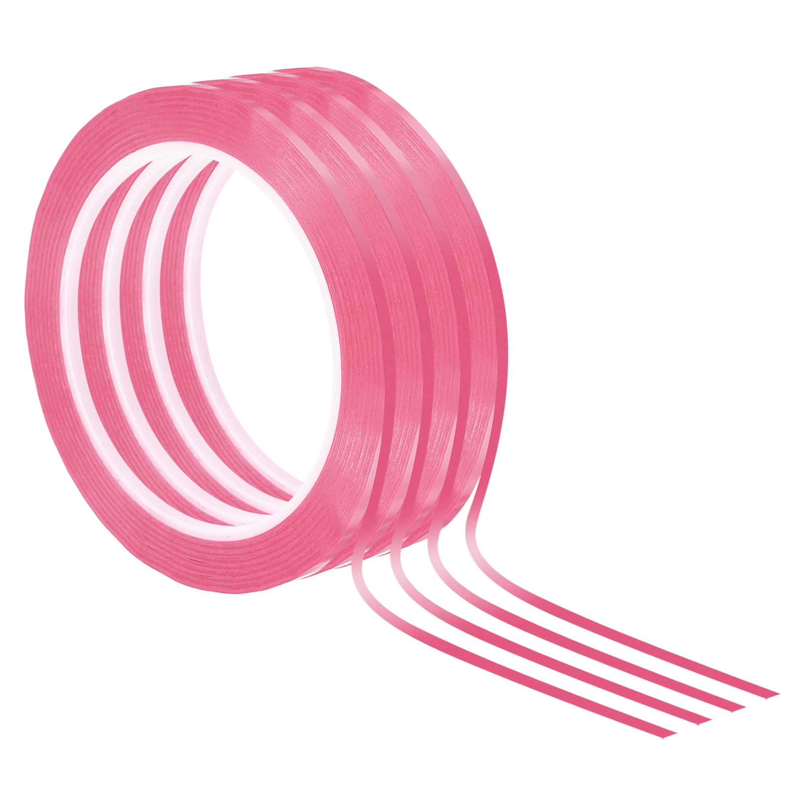 PATIKIL 1/8 Inch Whiteboard Tape 4pcs Thin Dry Erase Tape for Graphic Chart Marking DIY Art Pink