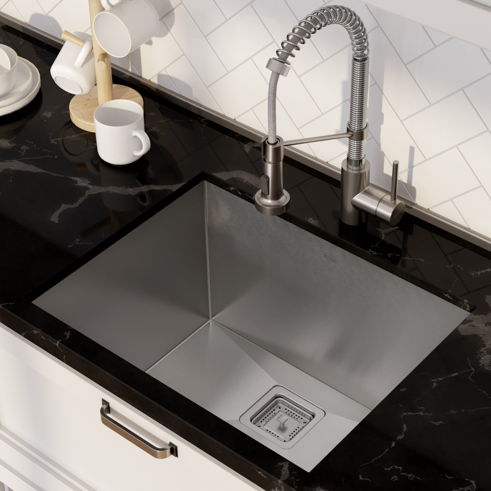 Kitchen Sink Black Stainless Steel Sink Washing, Draining and