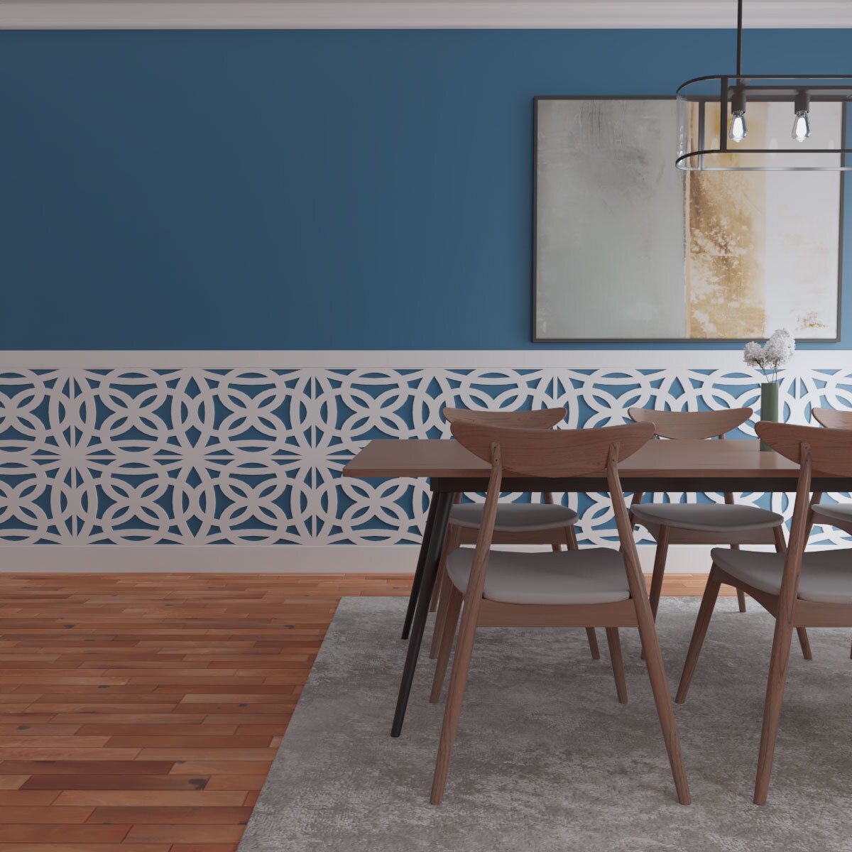 Ekena Millwork 44-in x 94-1/2-in Smooth White PVC Wainscoting Geometric ...
