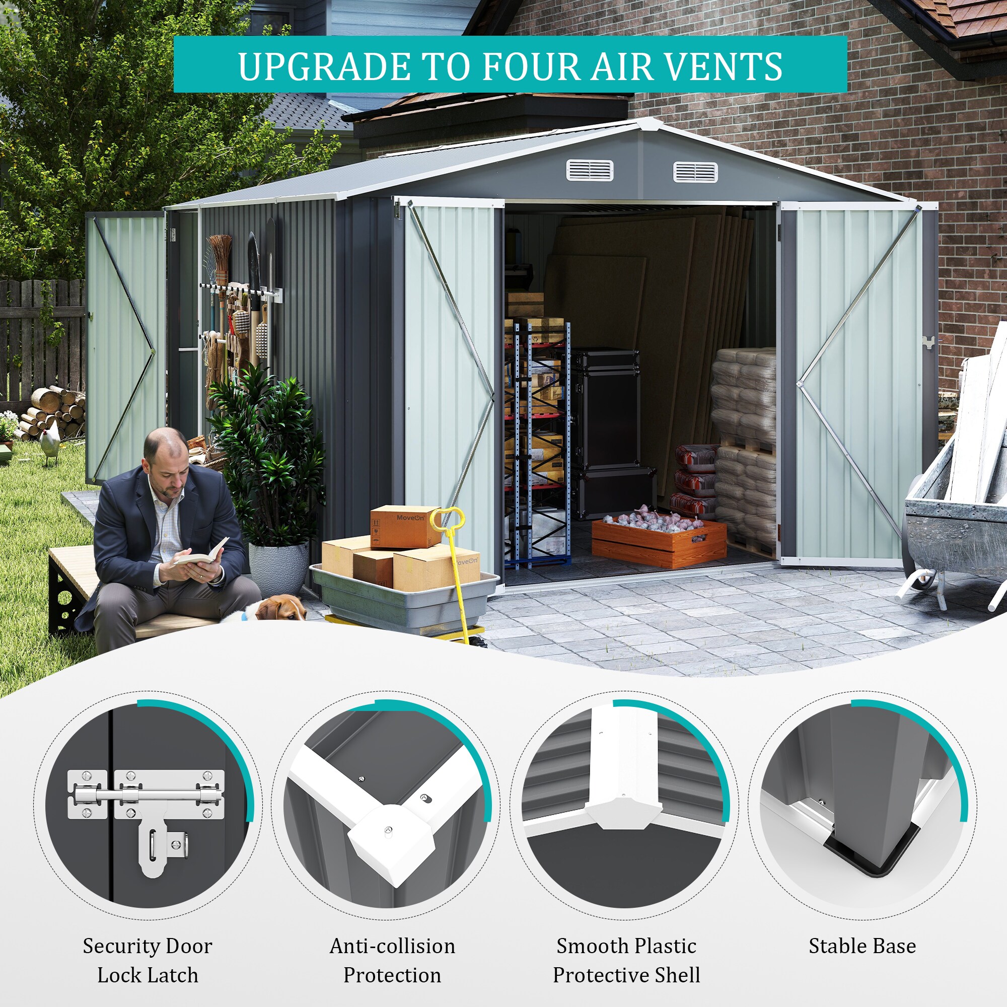Mondawe MD-HG61M1381 Metal-Storage-Buildings-Sheds - View #7
