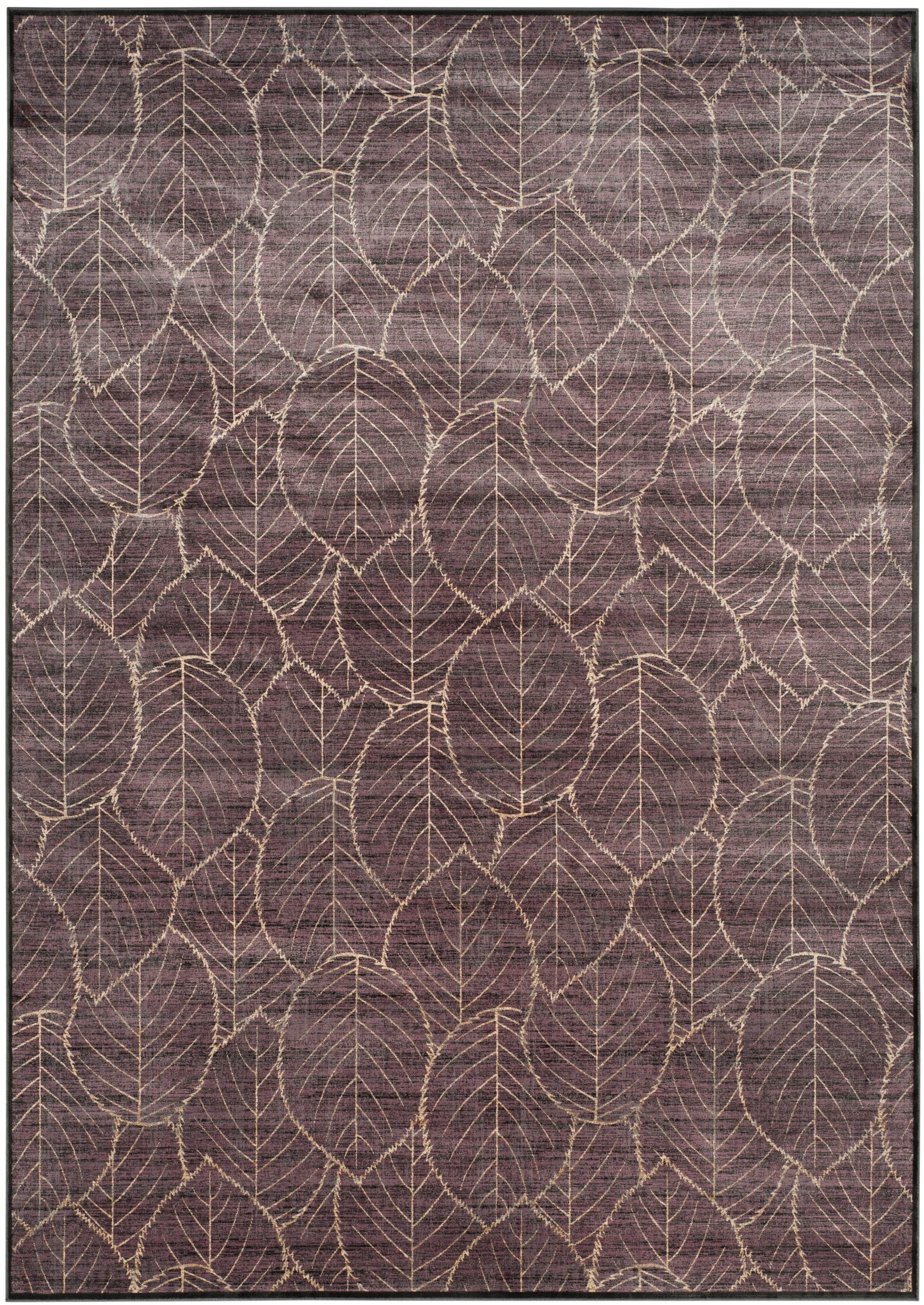 Martha Stewart MSR74125-2330-8 Leafs 8 x 11 (ft) Loomed Synthetic Charcoal/Multi Rectangular Indoor Floral/Botanical Area rug