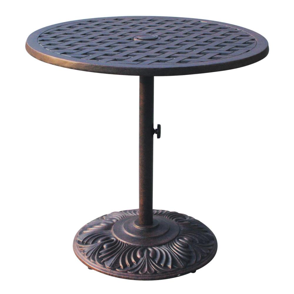Darlee DL30-J Series 30 Round Outdoor Dining Table 30-in W x 30-in L with Umbrella Hole