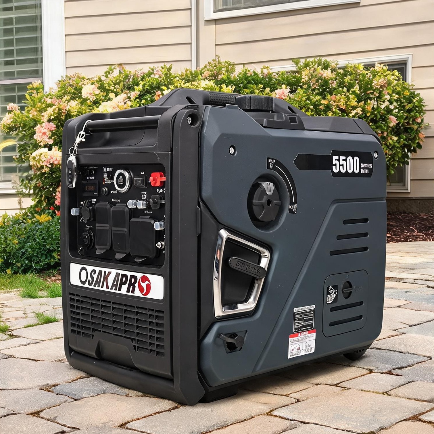 Naturefalls Aluminum-Frame 5500W Inverter Generator with Dual Fuel Electric Start and Foldable Handle