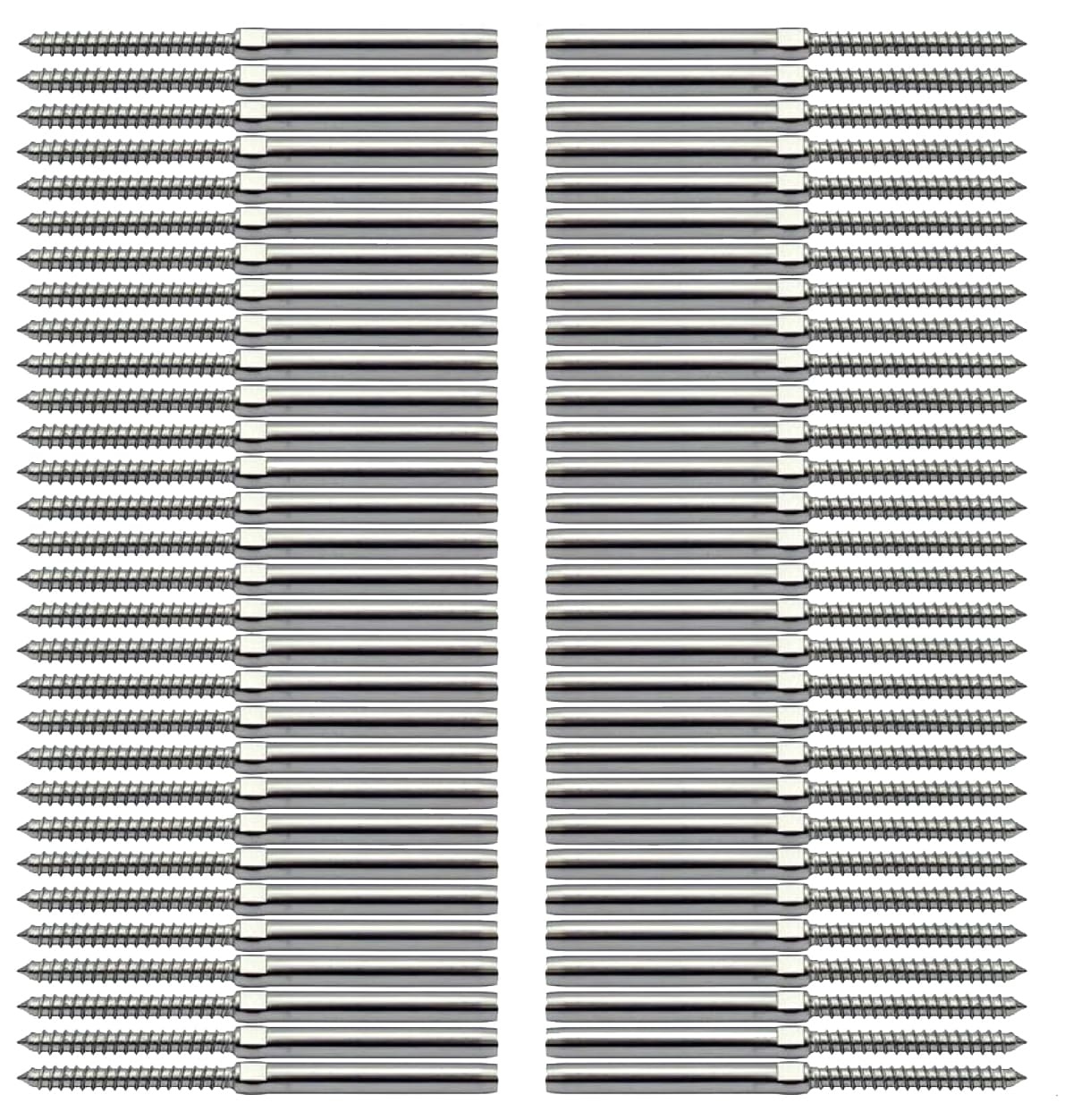 Etokfoks  3 16 Inch T316 Stainless Steel Cable Railing Hardware Lag Screws for Wood Post Cable Railing 30 Pairs Pack