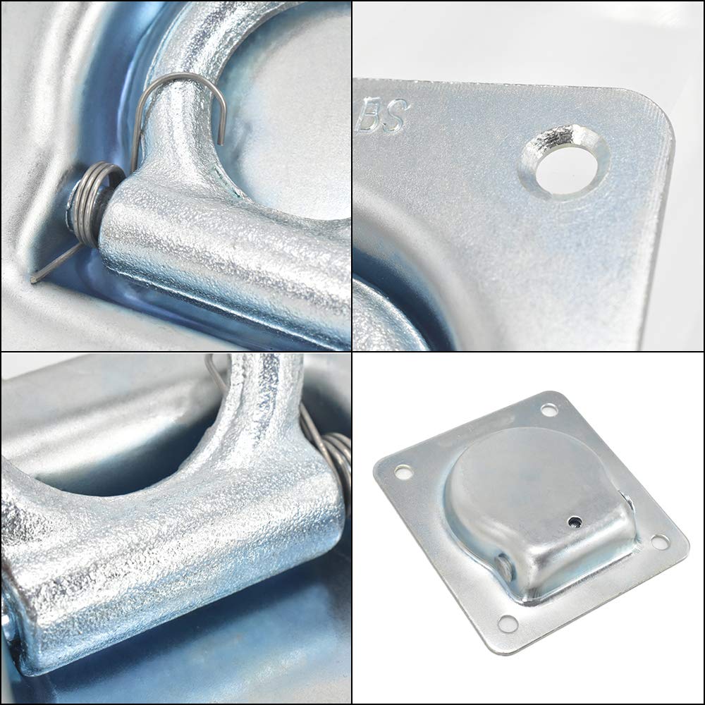 Afoxsos Recessed D Ring Tie Down Square Cargo Tie Down Anchors Flush ...