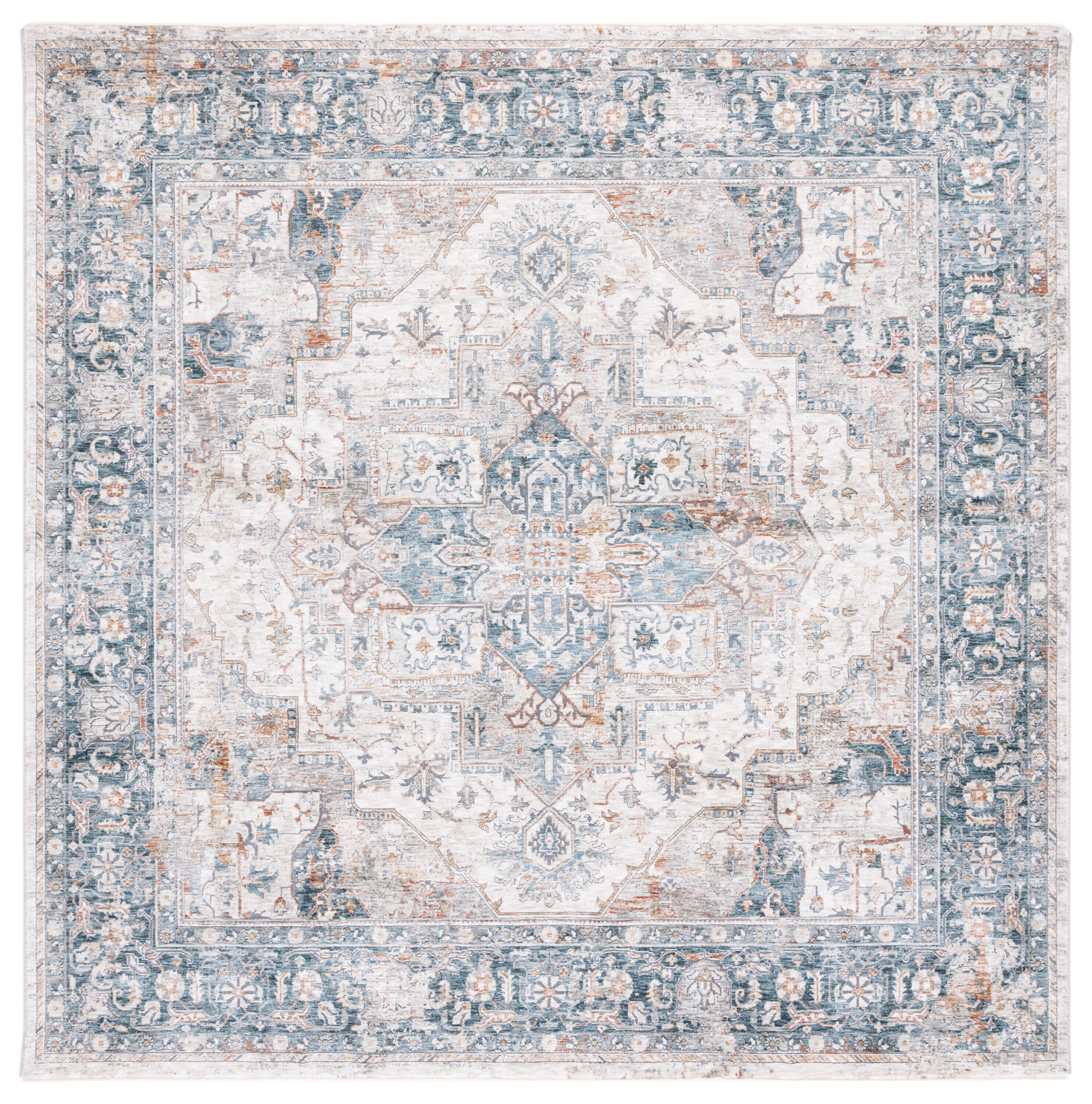 Dream 723B Ivory/Light Blue 7 X 7 Area Rug