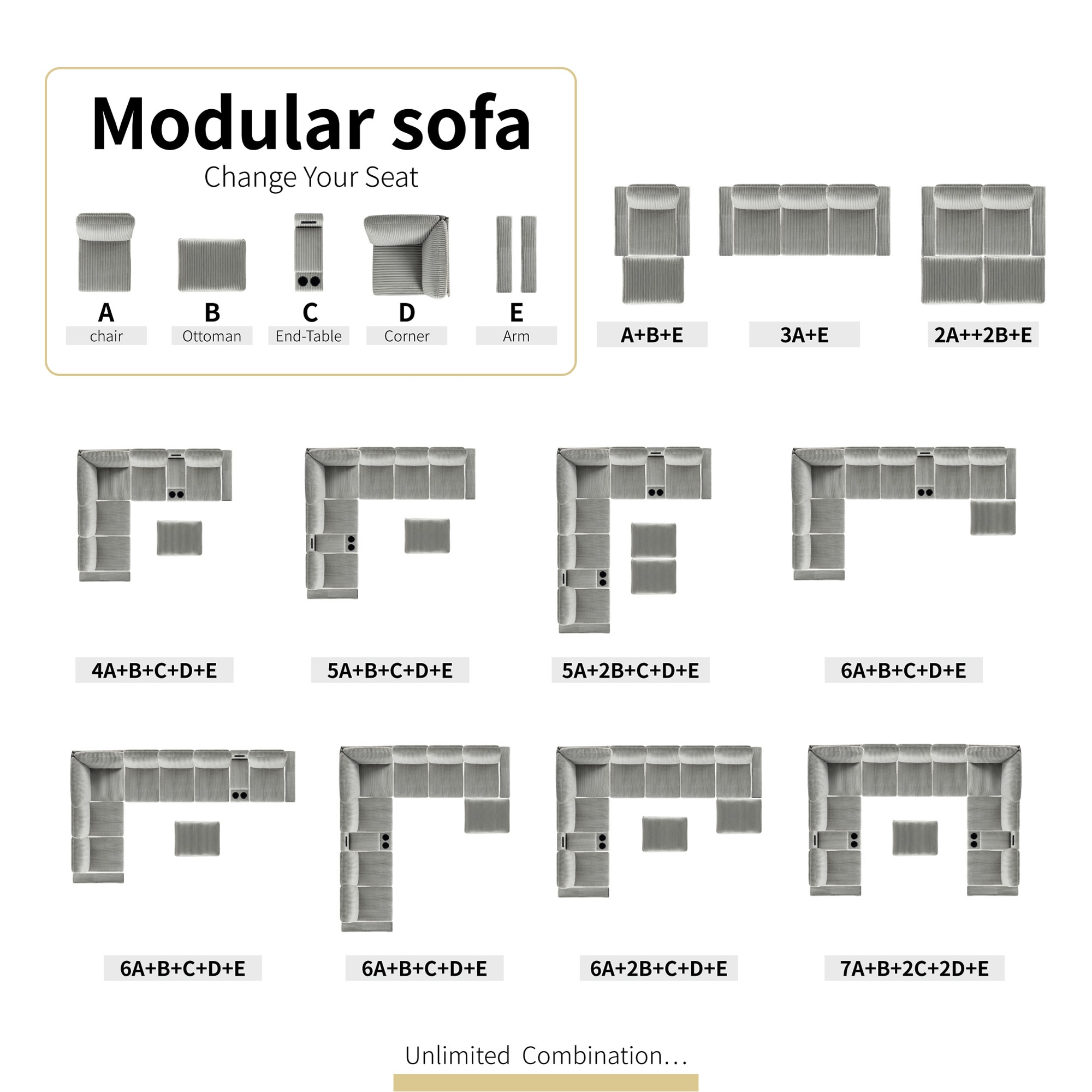 SINOFURN SYA020364GY Sofas-Loveseats - View #4