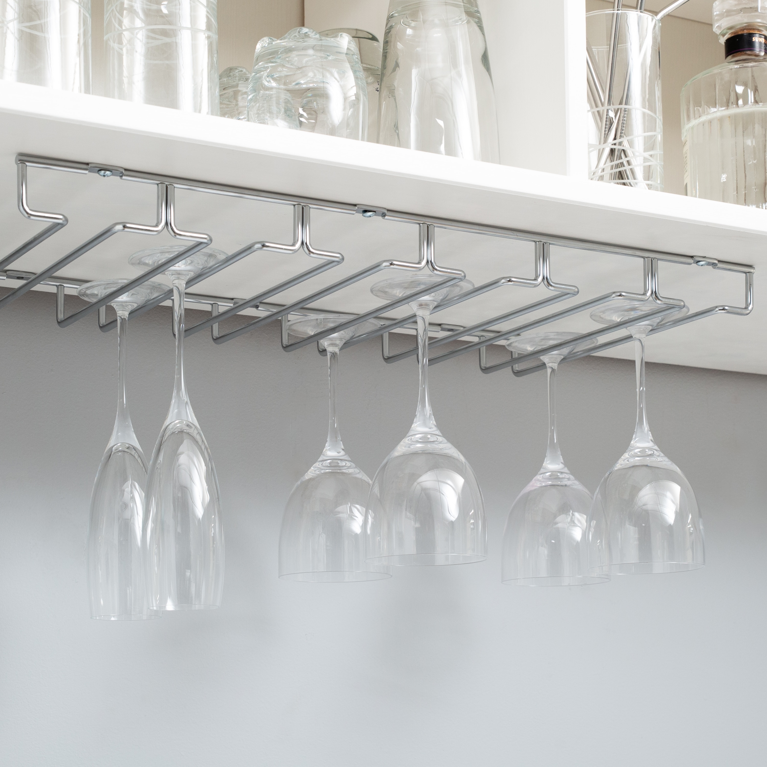 Organize It All 20 In W X 1 38 H Tier Cabinet Mount Metal Stemware Holder The Organizers Department At Lowes Com