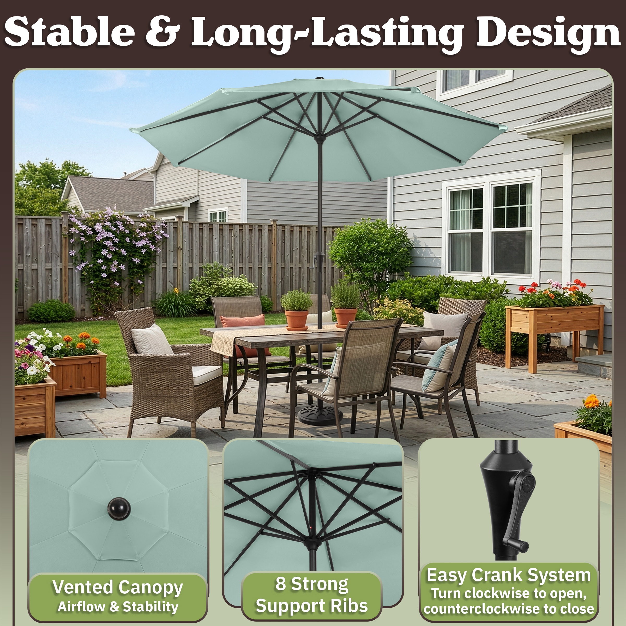 Pure Garden 50-LG1041B Umbrellas-2 - View #3