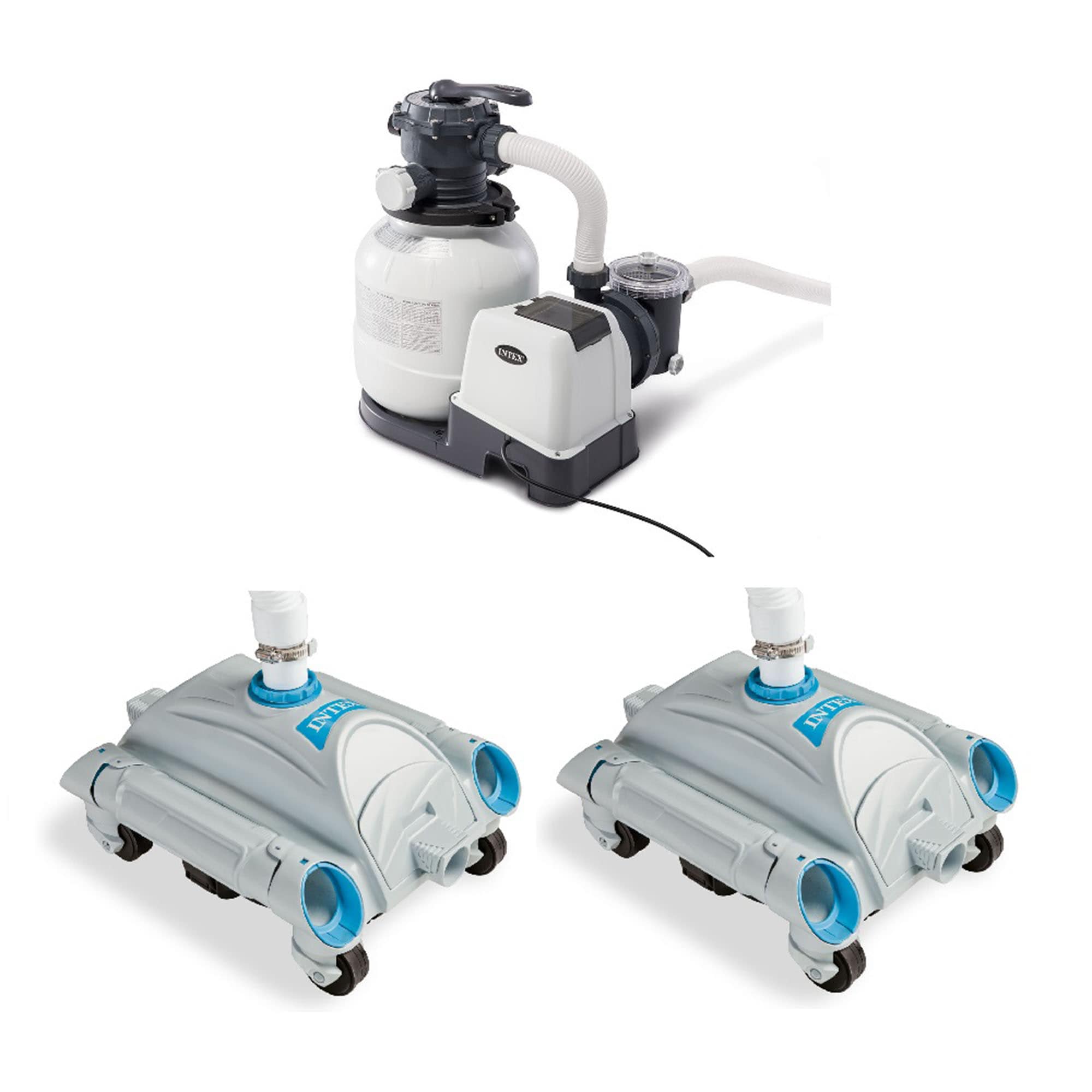 Intex 176628  Pool Sand Filter Pump with Auto Timer and Auto Pool Pressure Vacuum (2 Pack)