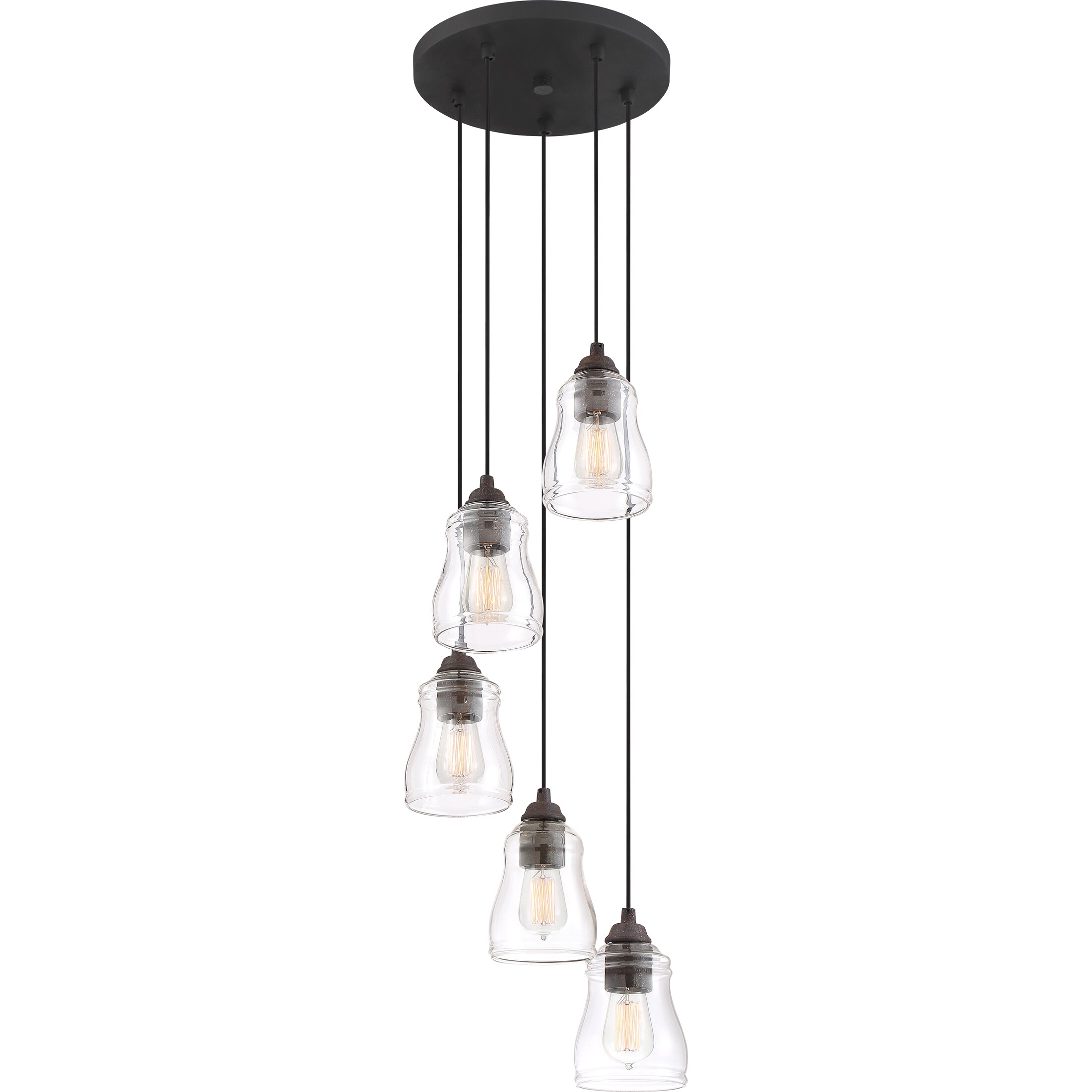 Quoizel Forkland 5-Light Textured Matte Black and Rustic Black Farmhouse Chandelier Quoizel Forkland 5-Light Textured Matte Black and Rustic Black Farmhouse Chandelier