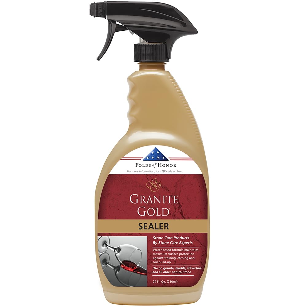 Granite Gold  Water-Based Sealer Spray Protection for Granite Marble Travertine Natural Stone Countertops 24 Fluid Ounces 1-Pack