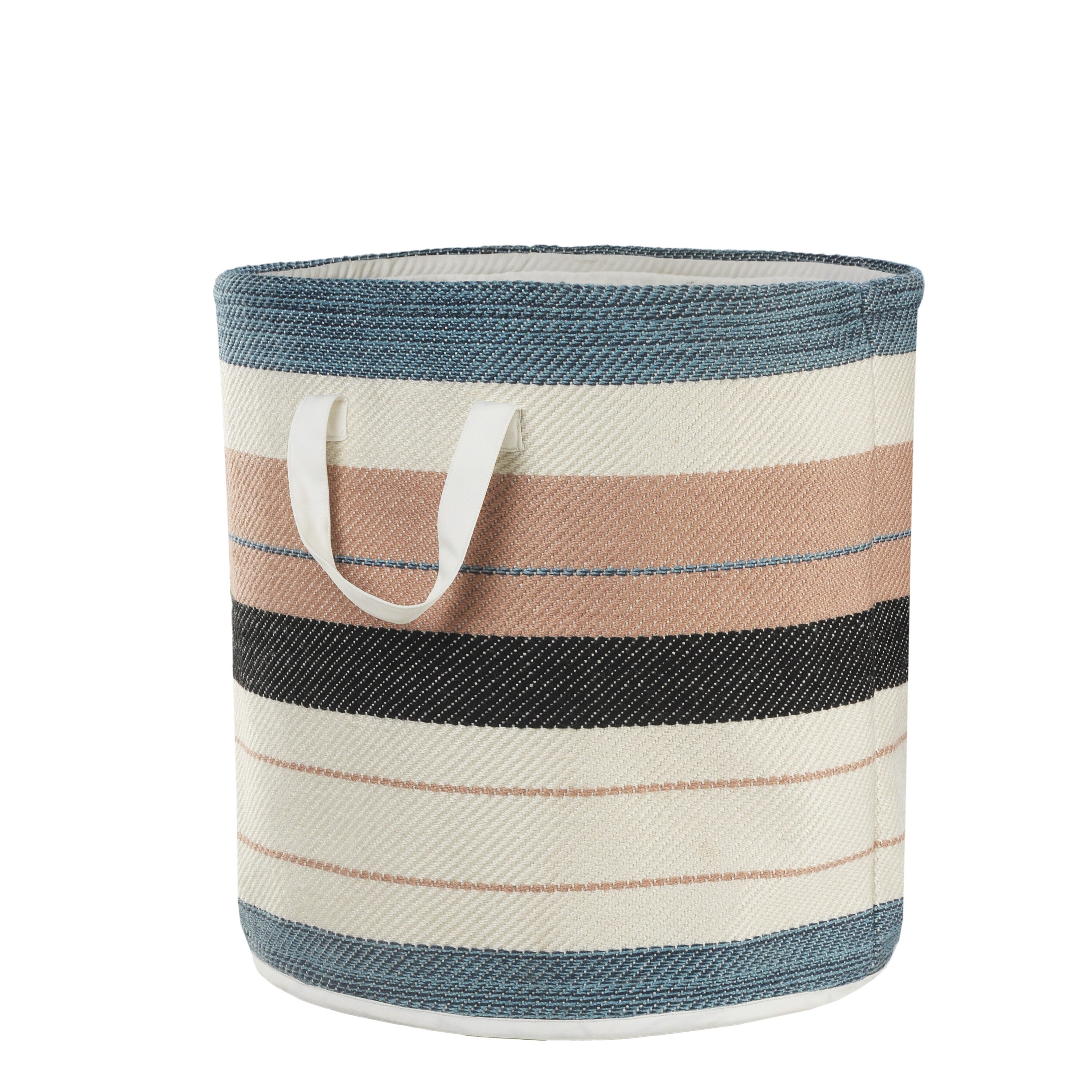 LR Home 7702A0084934J8 ( 21-in W x 21-in H x 21-in D ) Blue/White/Pink/Black Polyester Basket