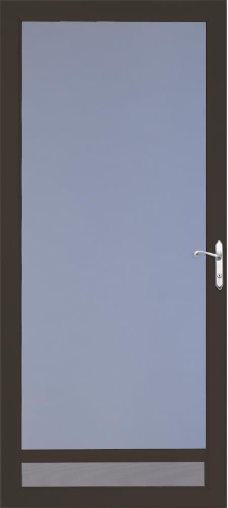 LARSON NuVent 36-in x 81-in Brown Full-view Aluminum Storm Door with ...