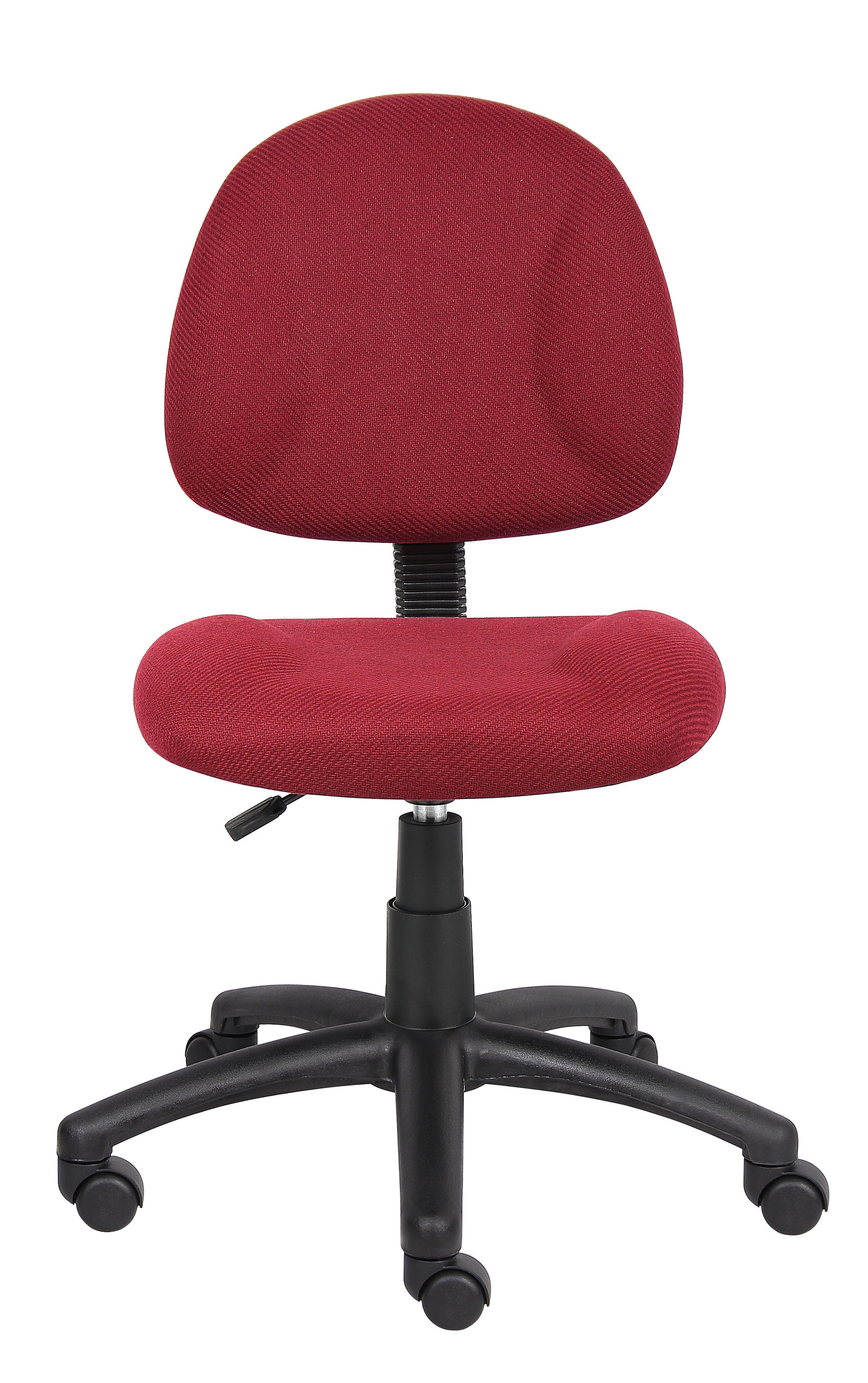 Burgundy Ergonomic Armless Fabric Office Chair