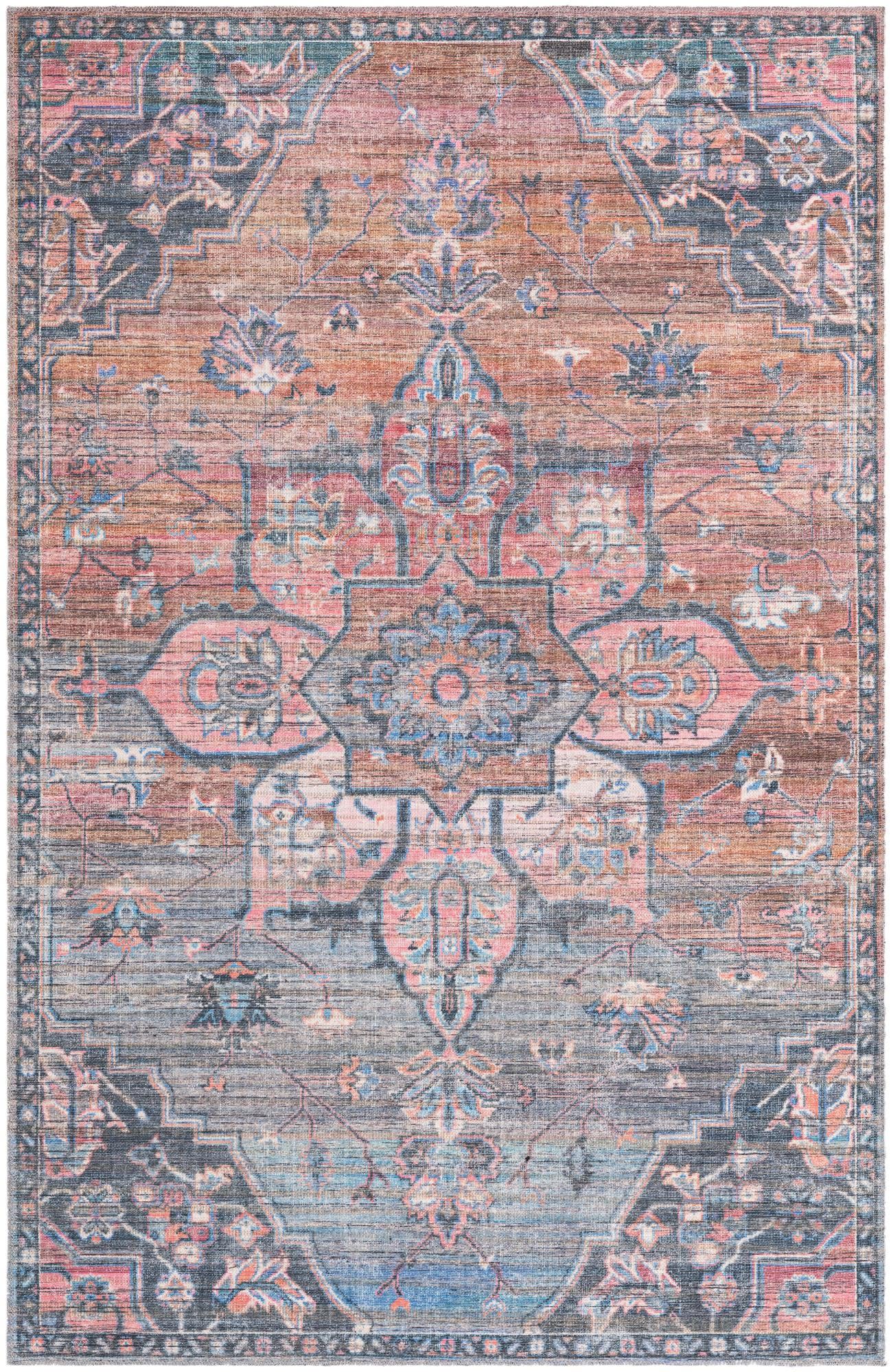 Elysian Multi-Color Floral Synthetic 5x8 Area Rug