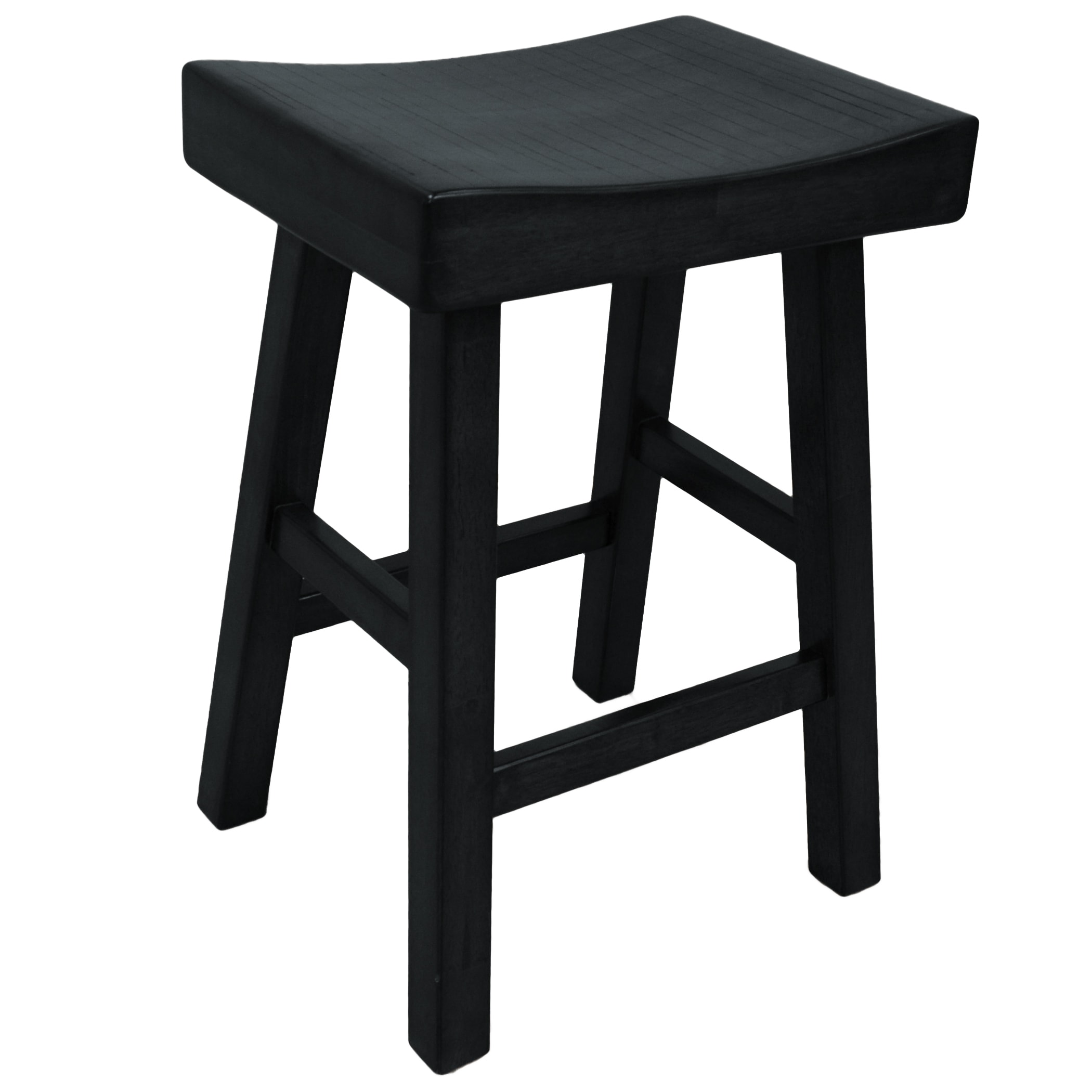 Carolina Cottage 548-24AB Colborn Antique black 25.0-Inches H Counter height Saddle seat Wood Bar Stool