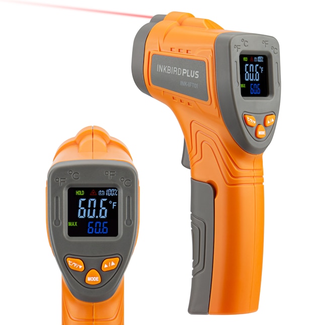 INKBIRD Oval Dial Infrared Thermometer - Wide Range of Applications -  Accurate 12:1 Distance Spot Ratio - Color LCD Screen - Battery Included in  the Grill Thermometers department at