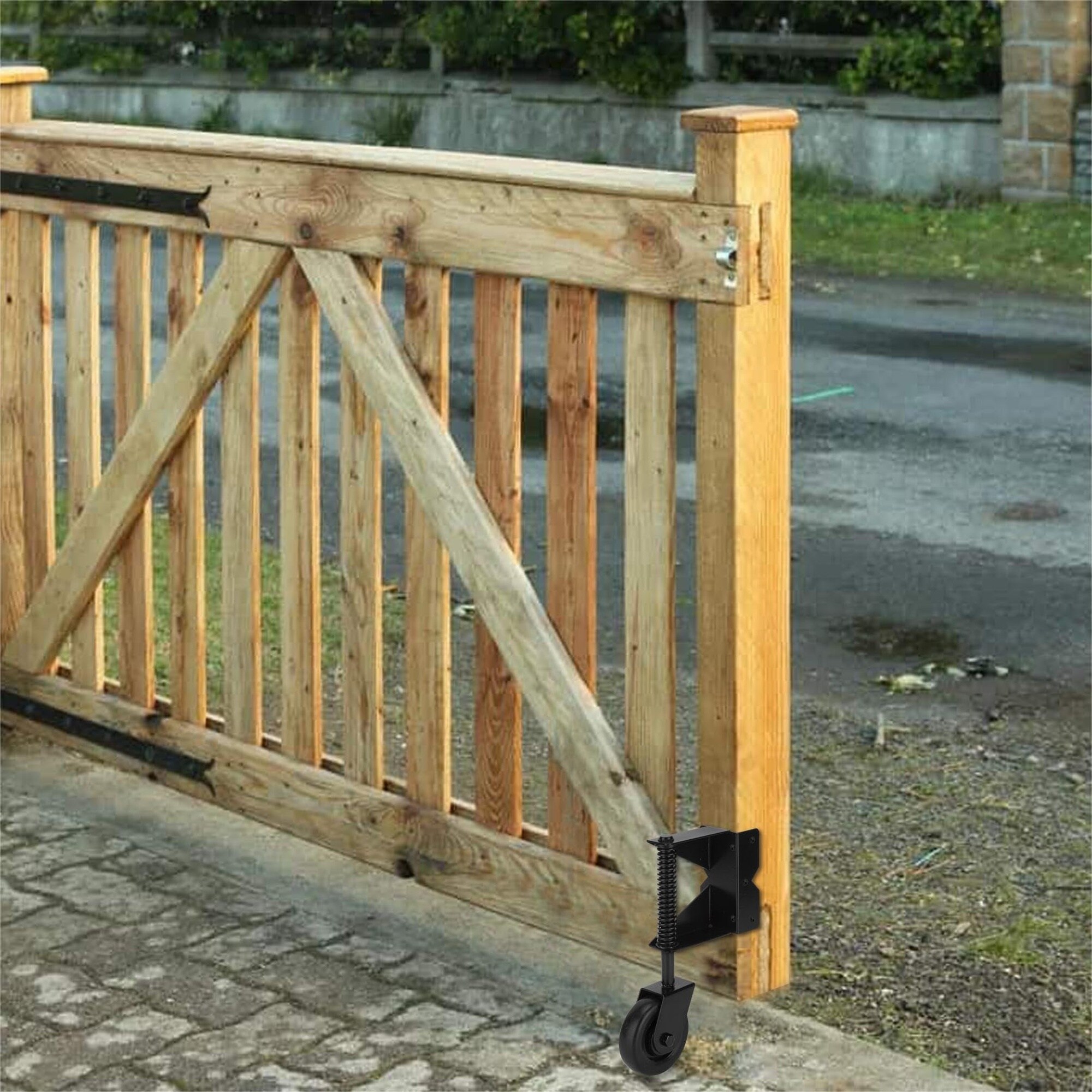 Aoibox Spring loaded heavy duty 4 inch gate caster with universal mount ...