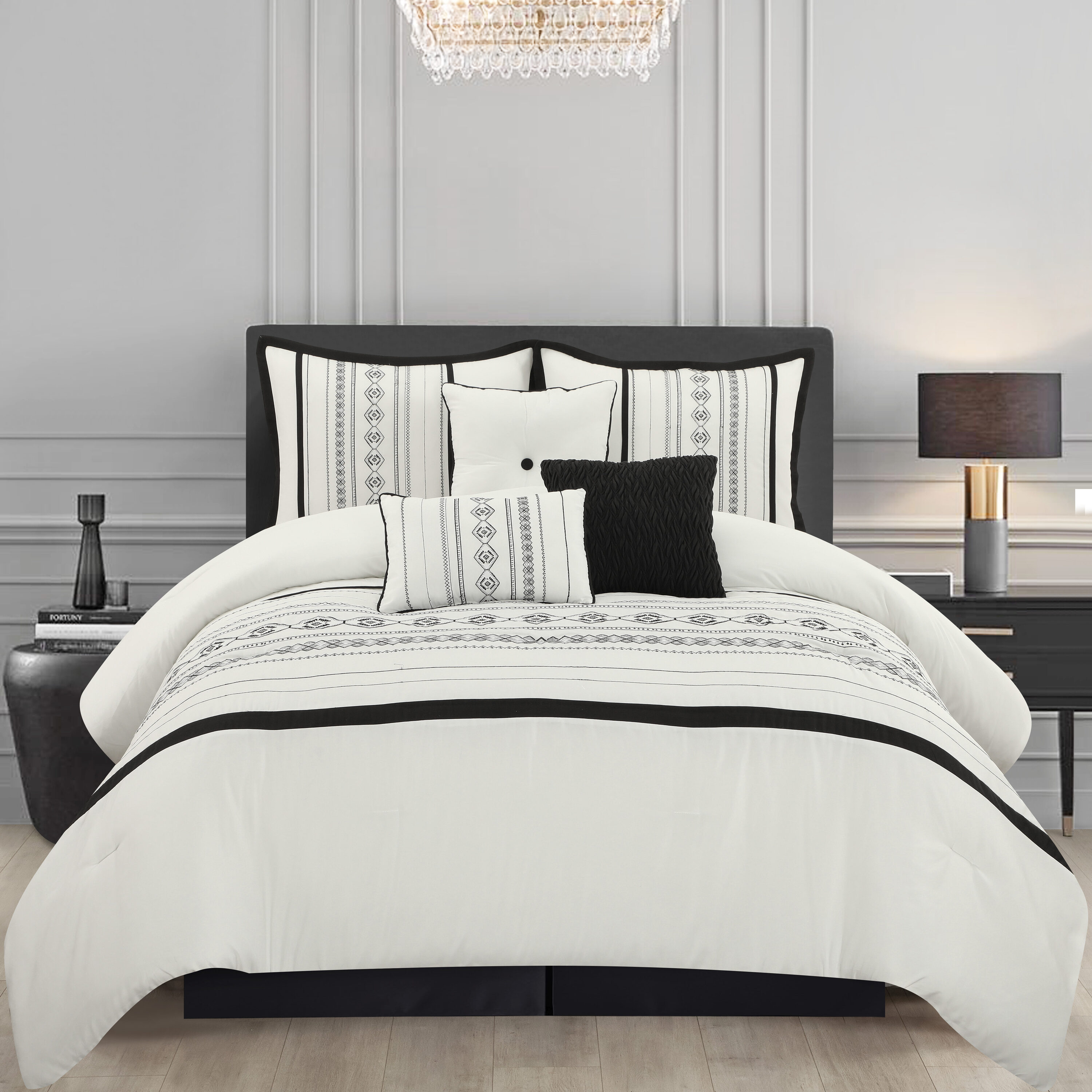 Nanshing 7-Piece White King Comforter Set in the Bedding Sets ...