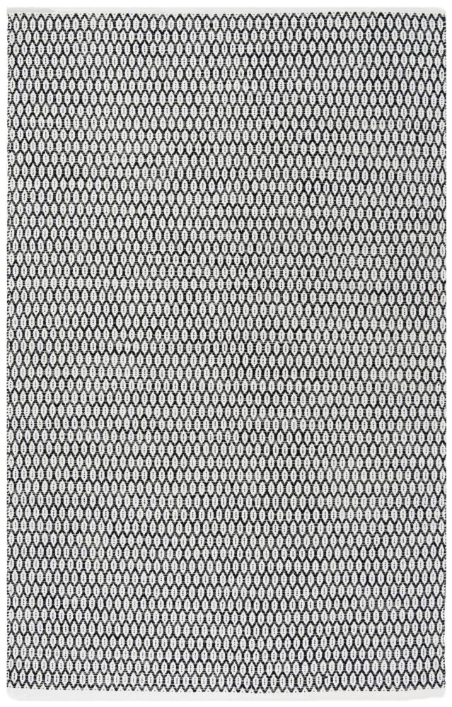 Safavieh MTK608A-5 Montauk Loch 5 x 8 (ft) Cotton Black/Ivory Rectangular Indoor Coastal Area rug