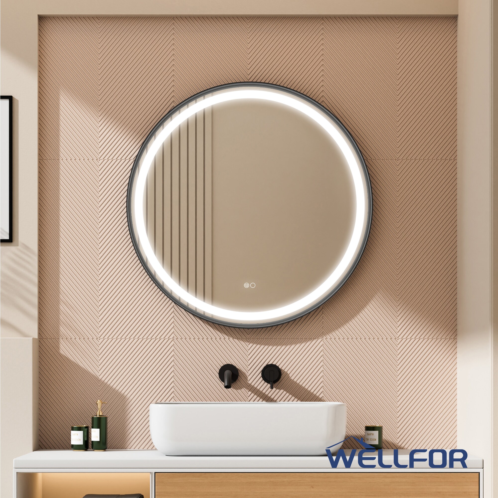 WELLFOR W9FM3232MB Framed-Bath-Mirrors - View #3
