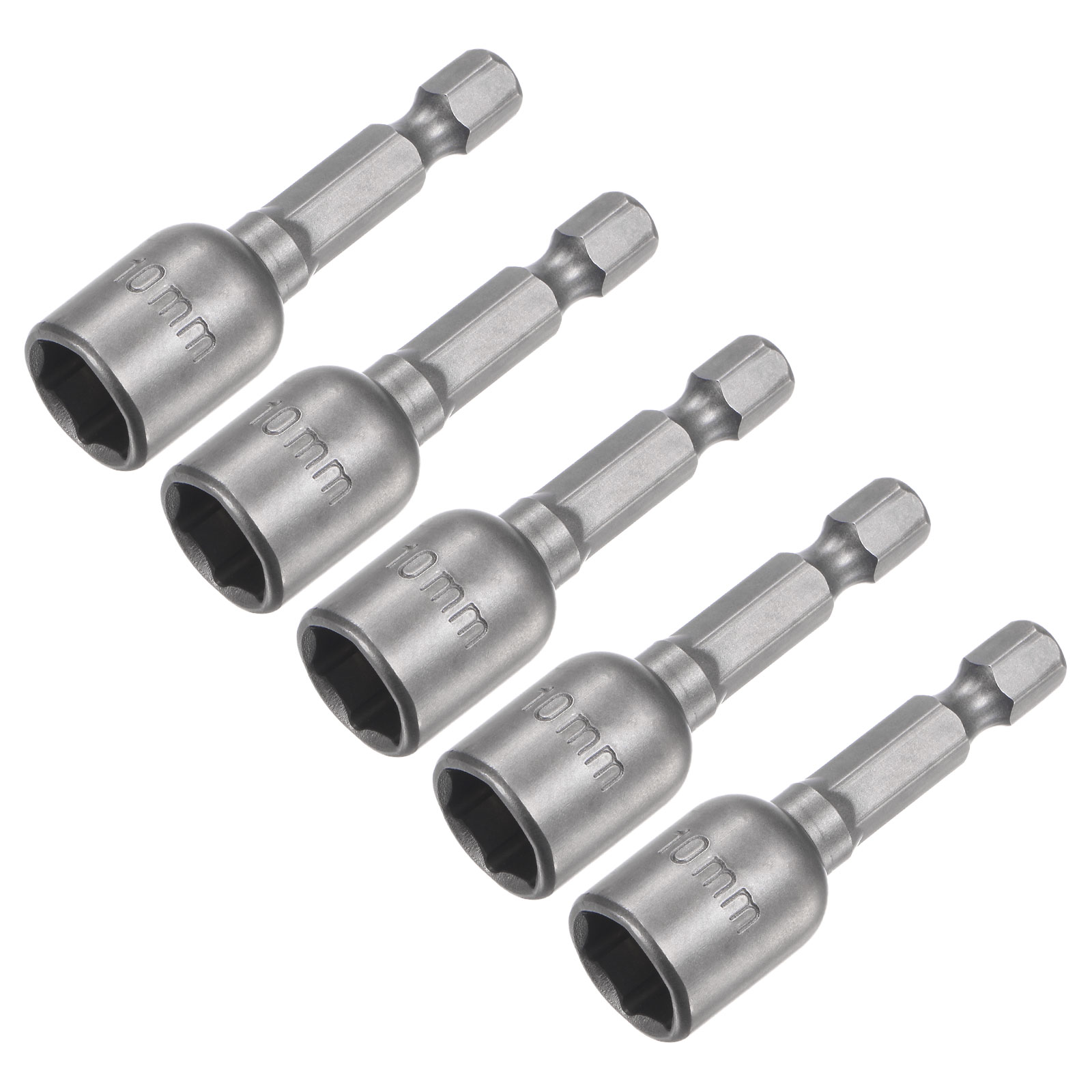 Unique Bargains Quick-Change Nut Driver Bit 1/4 Inch Hex Shank 10mm Magnetic Nut Setter Drill Bits 1.89 Inch Length Metric 5pcs #S25092300UX2289