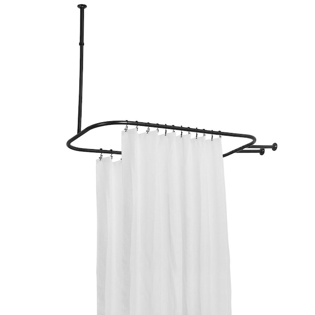 Utopia Alley 24 In To 58 3 Black Fixed Clawfoot Tub Shower Curtain Rod The Rods Department At Lowes Com