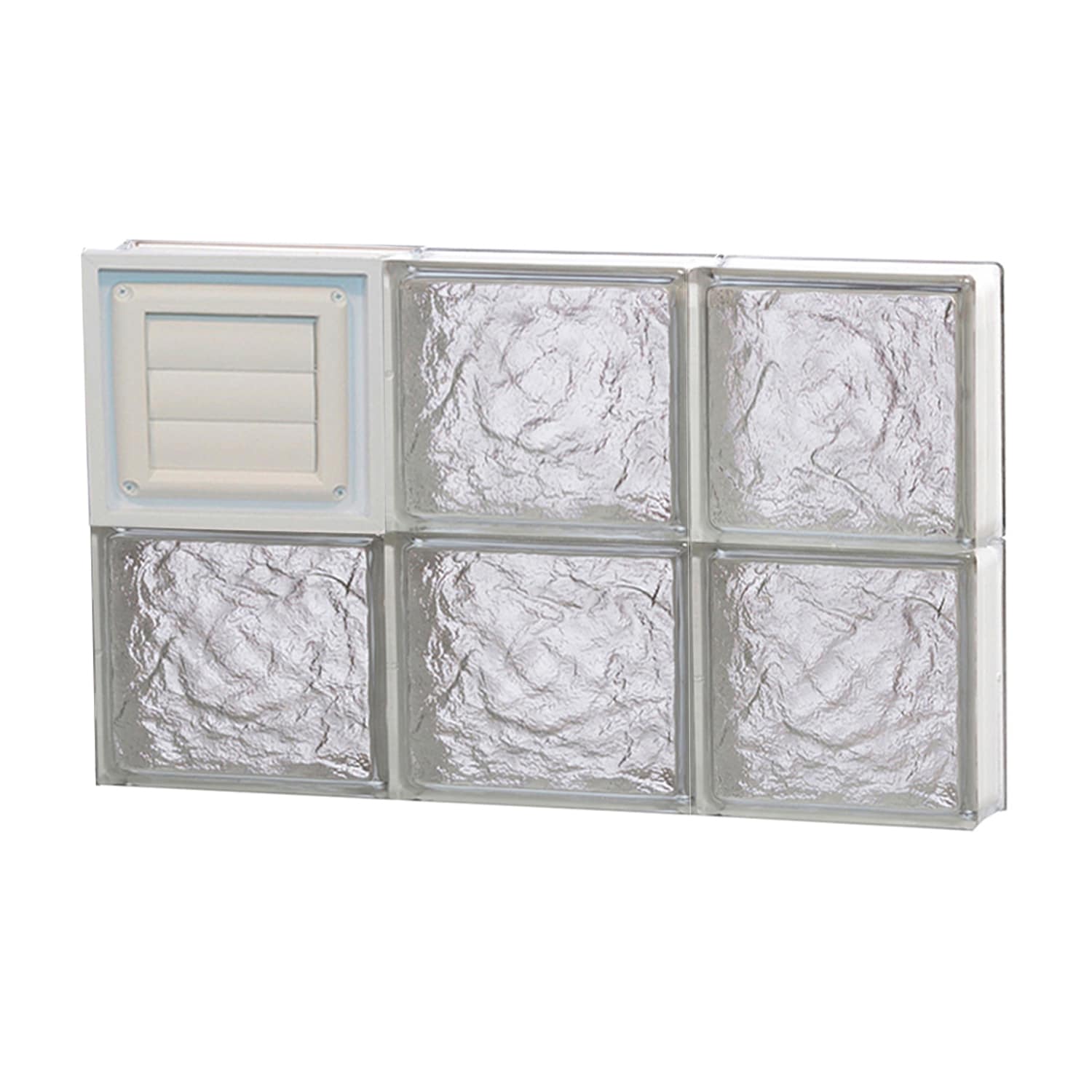 REDI2SET D2416IS Ice Glass 23-1/4-in x 15-1/2-in Frameless Replacement Dryer vent Glass Block Window