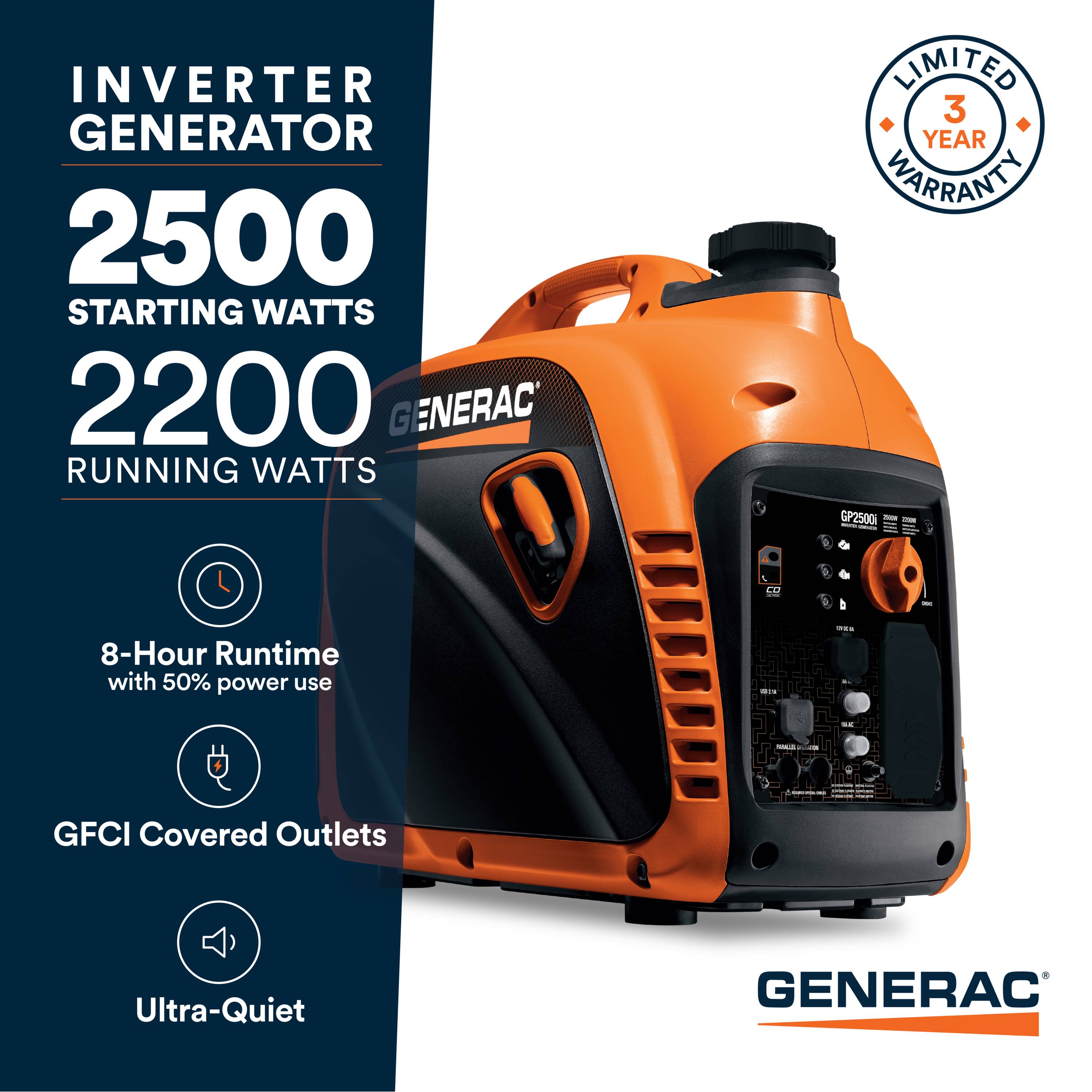 Generac GP2500i Portable Inverter Generator 8251