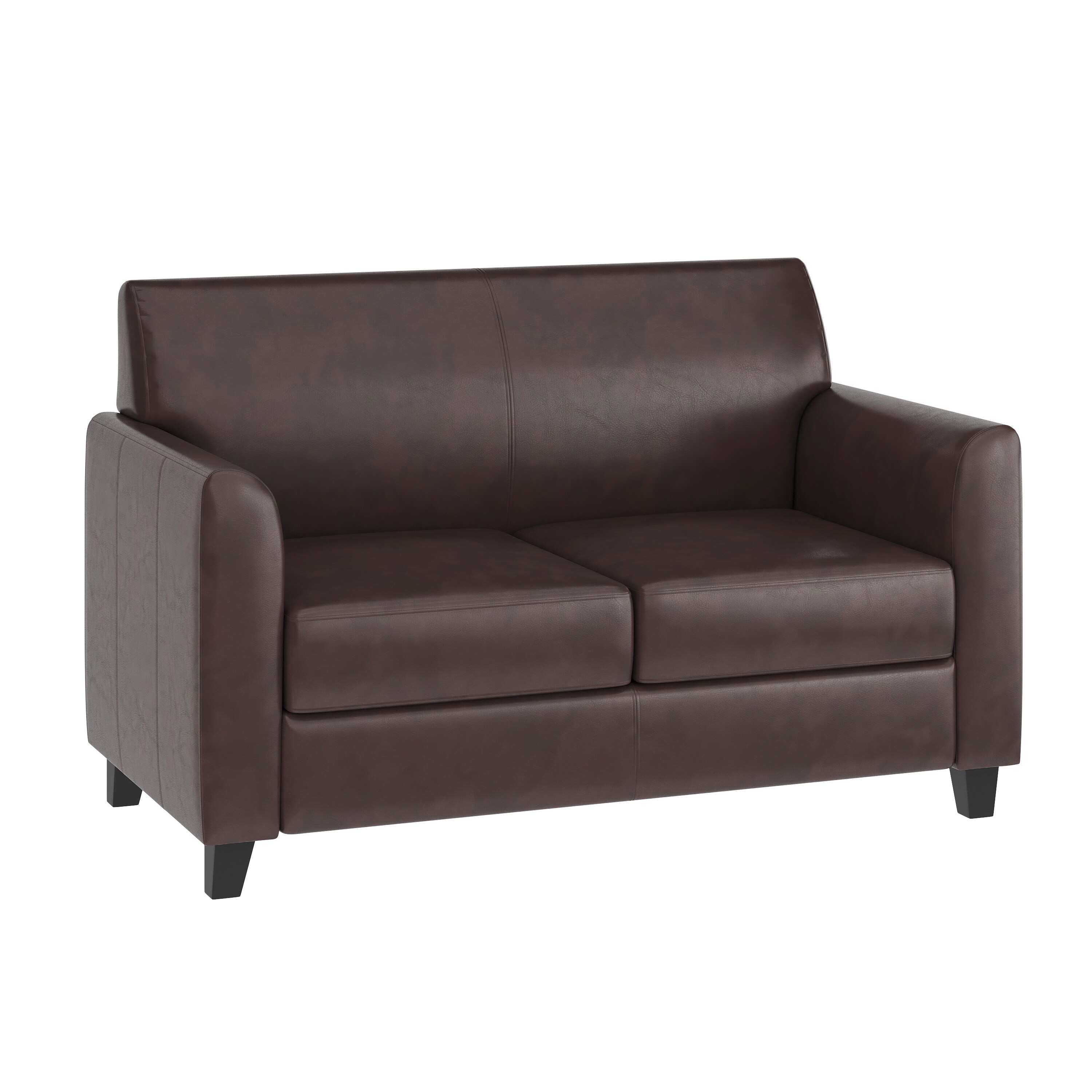 Flash Furniture 847254054430 HERCULES Diplomat 52-in Modern Brown Faux leather 2 -seater Loveseat