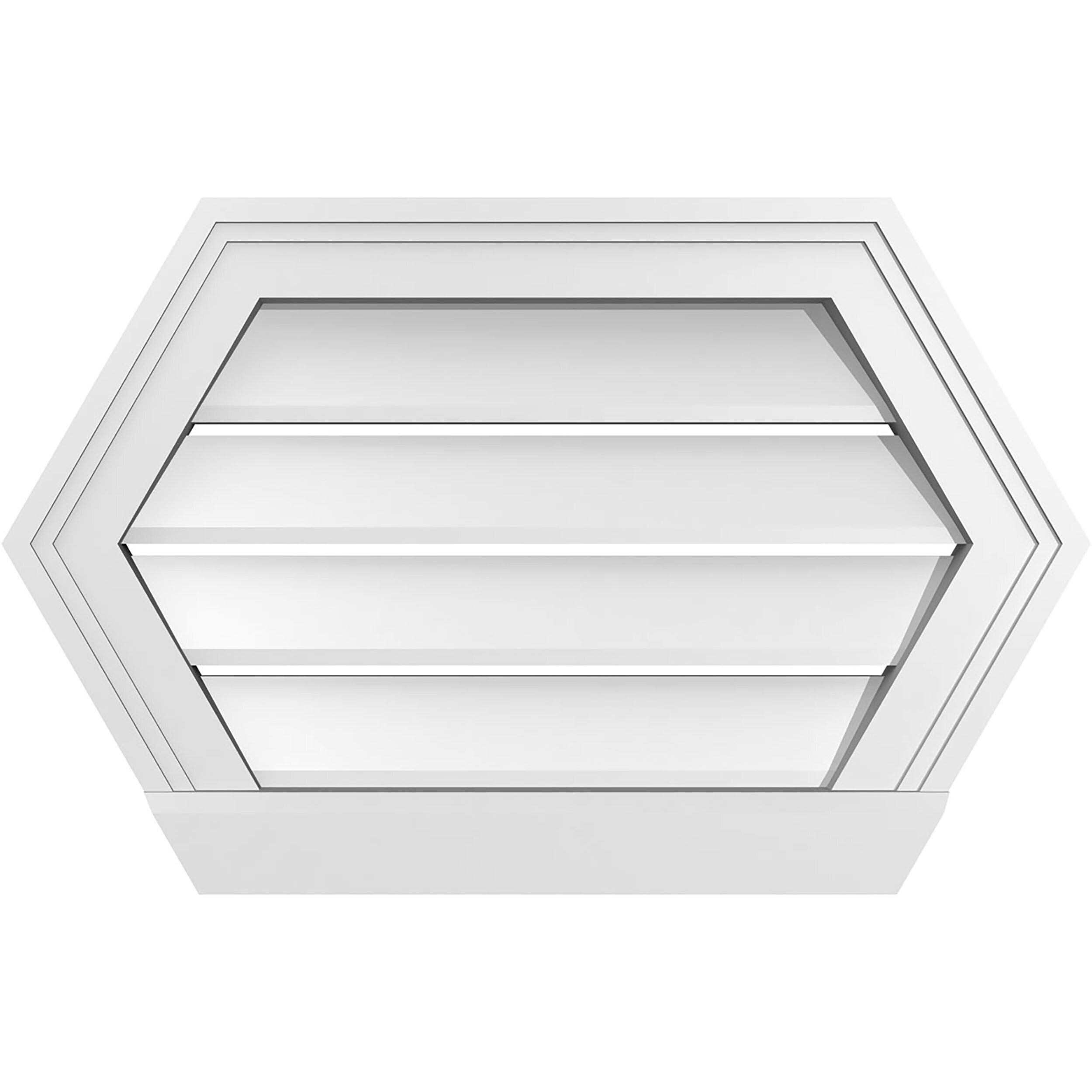 Ekena Millwork GVPHP22X1403SF 22-Inches x 14-Inches Off-white Peaked PVC Gable Louver Vent