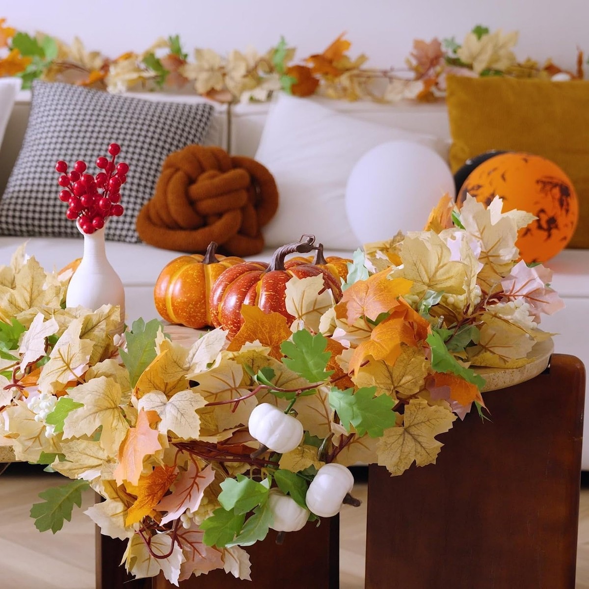 ZXQJRAQ JIA1-C2FAD5 Artificial-Thanksgiving-Wreaths - View #3