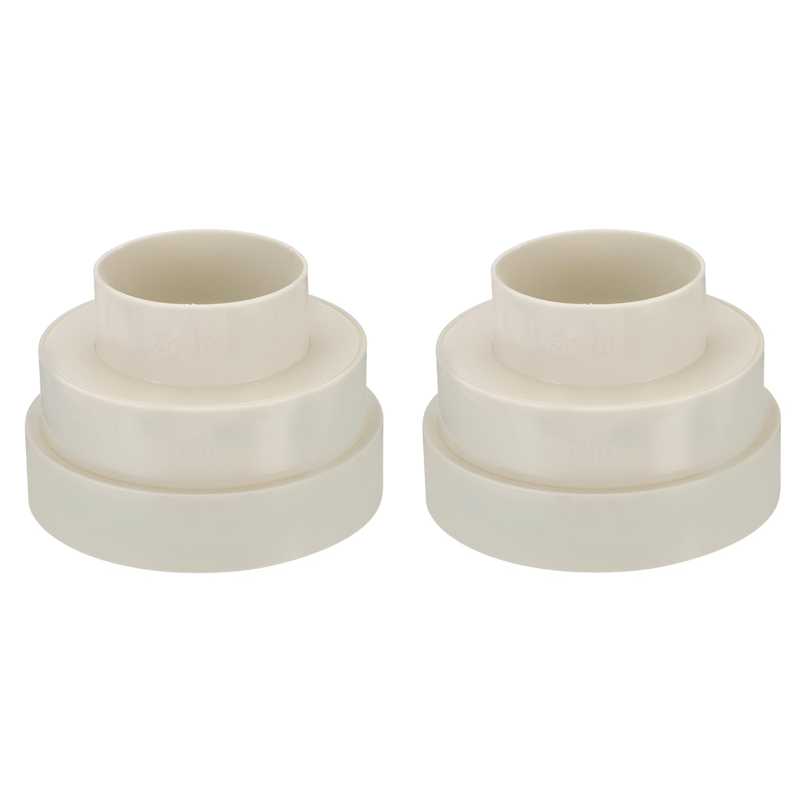 PATIKIL 6.5 Inch to 6 Inch to 4 Inch Duct Reducer 2 Pack Duct Connector Ducting Inline Adapter Increaser ABS Plastic Vent for HVAC Heating Cooling Air Ventilation